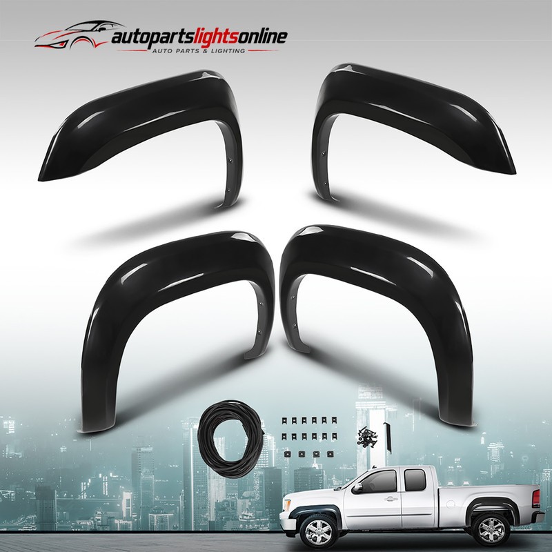 4PC Factory Style Wheel Fender Flares Fits 2007-2013 GMC Sierra 1500 Short Bed