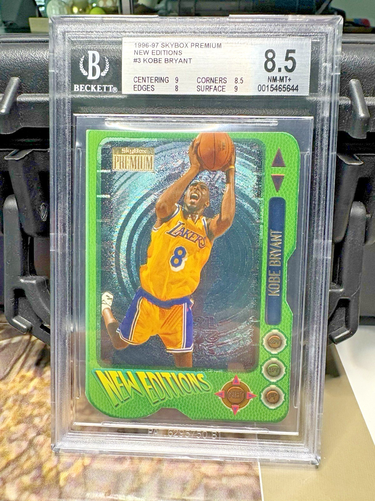 SkyBox 1996-97 Premium New Editions - Kobe Bryant #3 Lakers BGS 8.5 TOUGH GRADE SkyBox 1996-97 Premium New Editions - Kobe Bryant #3 Lakers BGS 8.5 TOUGH GRADE