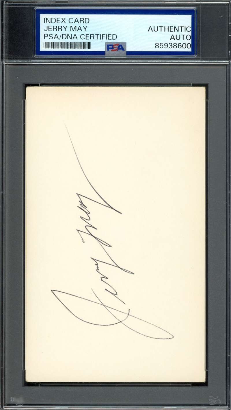 Jerry May PSA DNA Signed 3x5 Index Card D.96 Pirates Autograph Jerry May PSA DNA Signed 3x5 Index Card D.96 Pirates Autograph