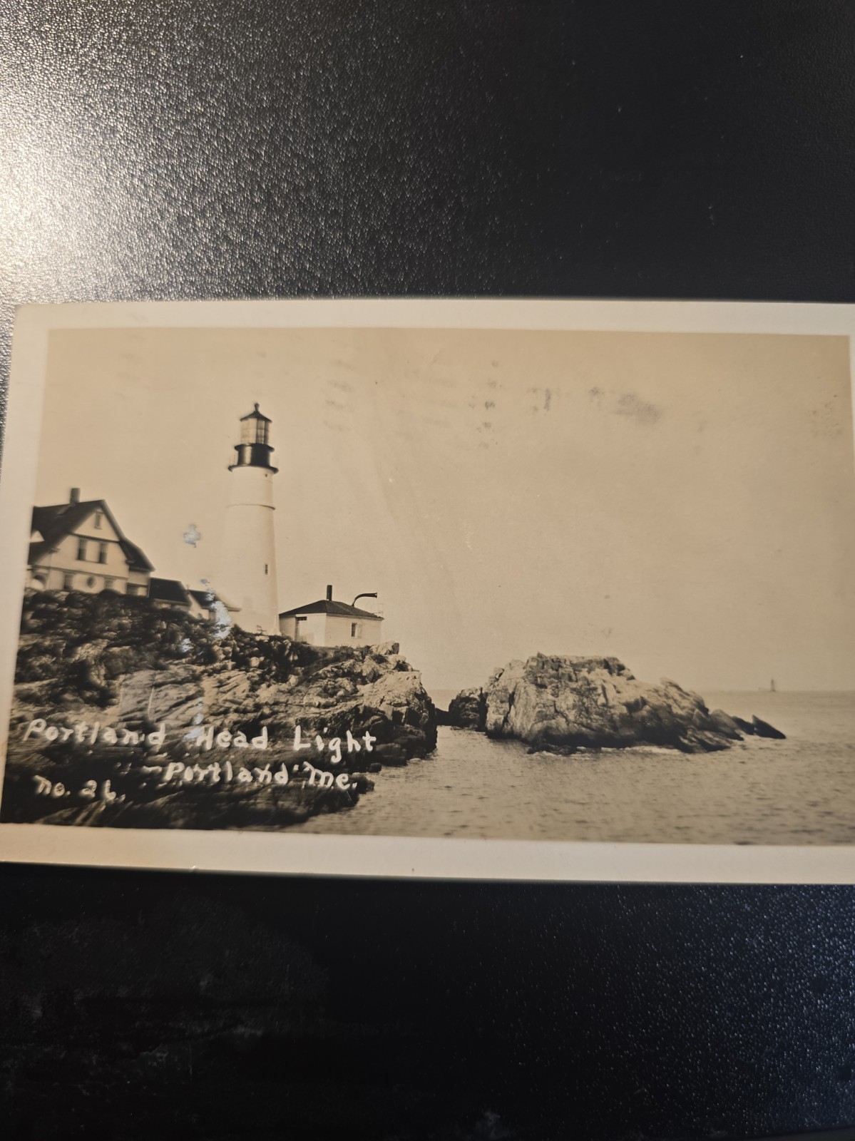 RPPC PORTLAND, ME Maine ~ PORTLAND HEAD LIGHT HOUSE c1930s Postcard