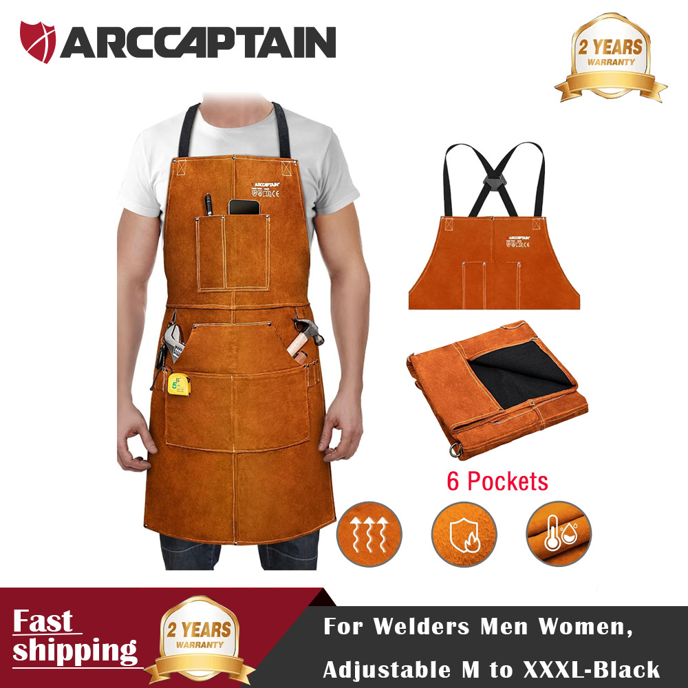 Welding Apron Cowhide Leather Welder Workwear Heat Insulation Clothing 36“x 24