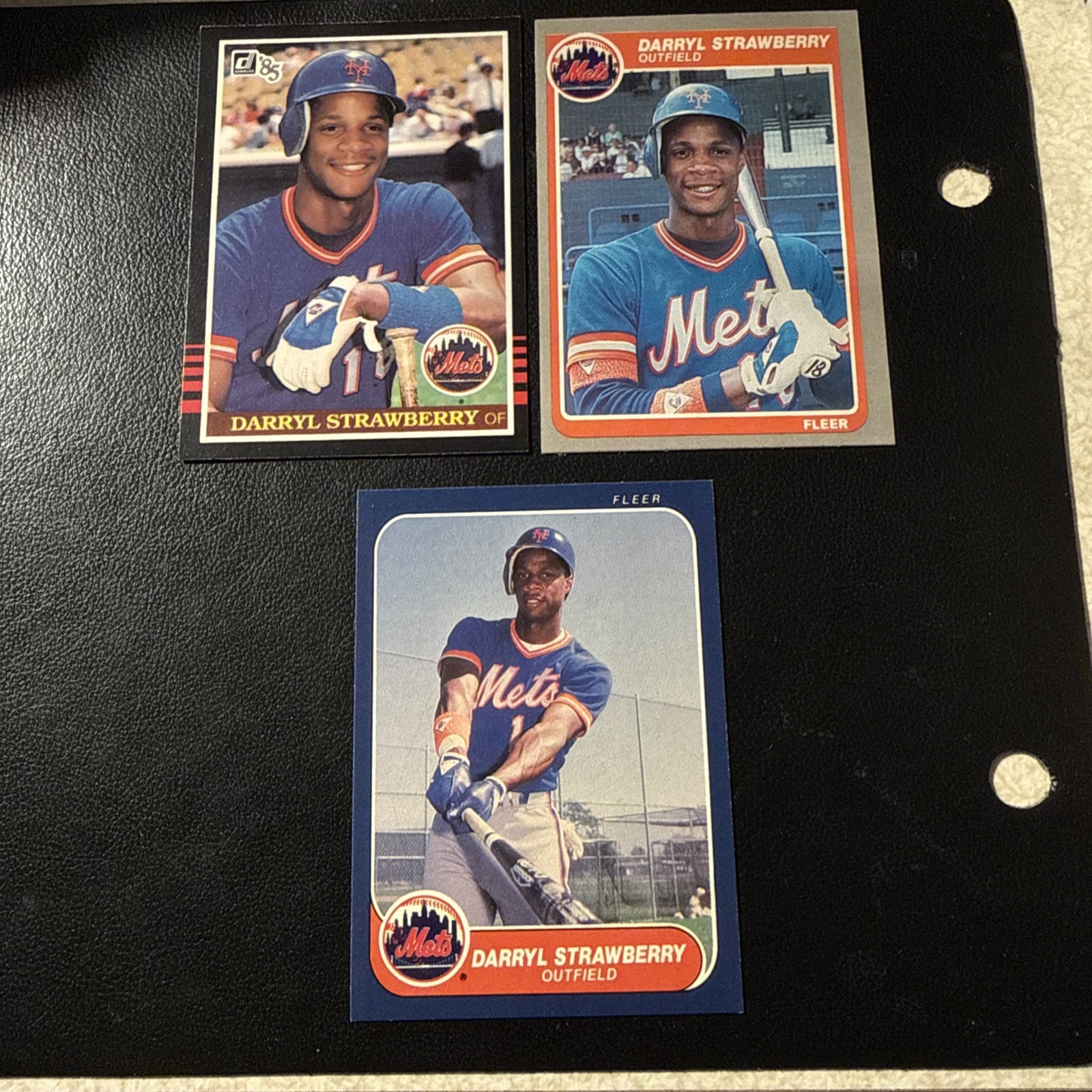 1985 & 1986 Fleer & Donruss Darryl Strawberry New York Mets 3 Card Lot NM+ 1985 & 1986 Fleer & Donruss Darryl Strawberry New York Mets 3 Card Lot NM+