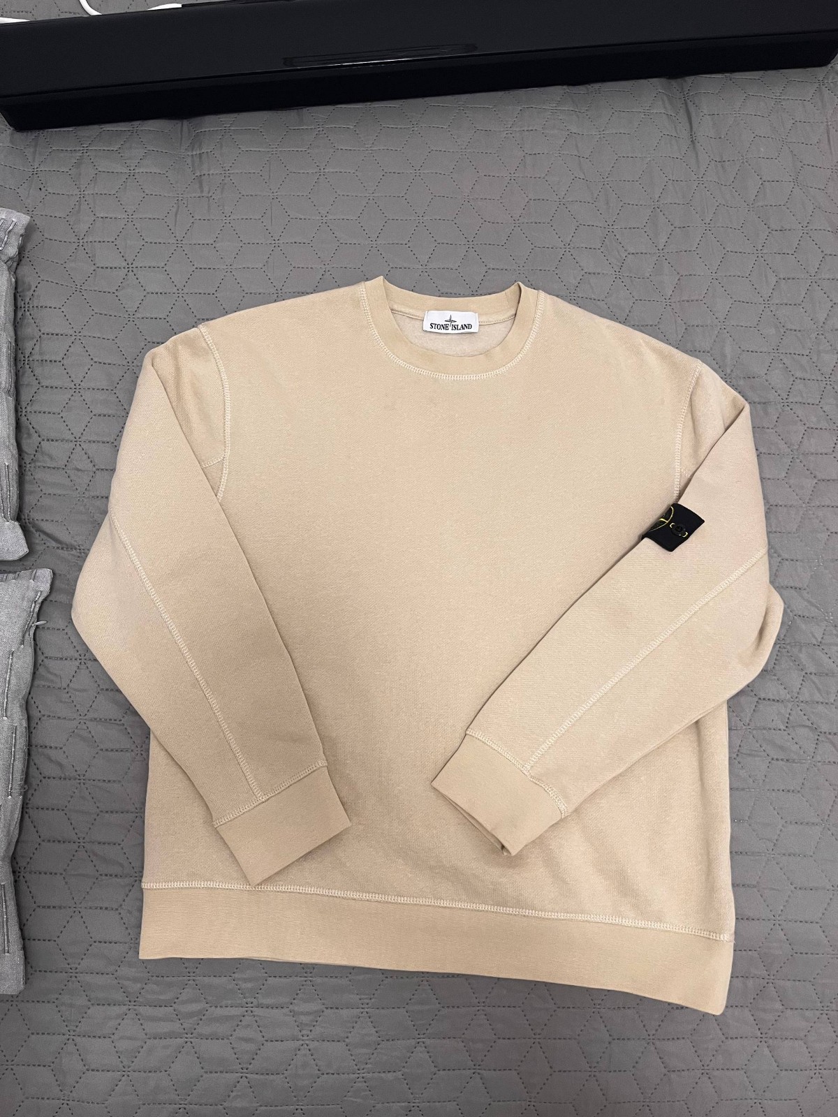 stone island garment dued cotton fleece crewneck stone island garment dued cotton fleece crewneck