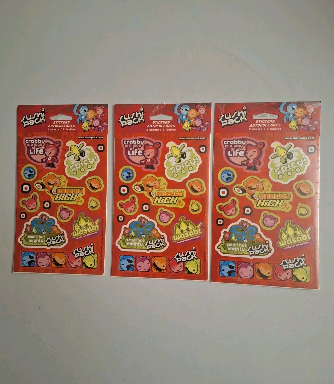 2008 Sushi Pack Stickers Cloudco Stickety Doo Da American Greetings 3 packs 2008 Sushi Pack Stickers Cloudco Stickety Doo Da American Greetings 3 packs