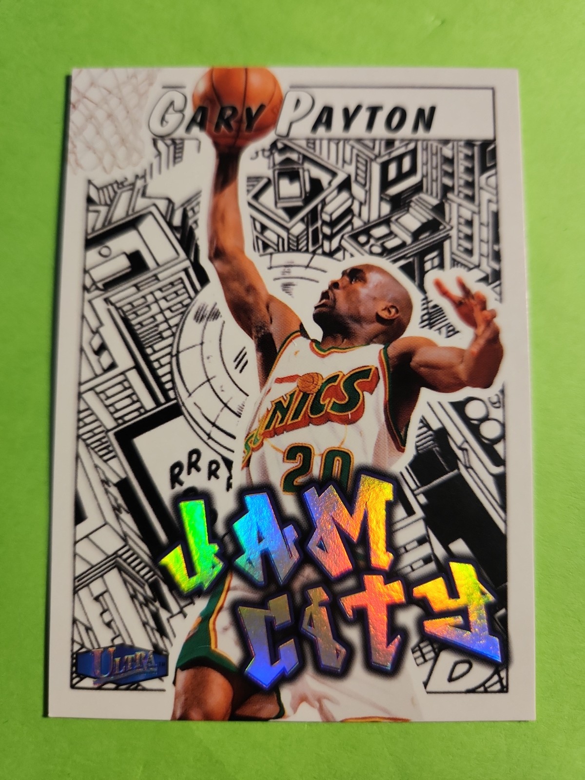 Fleer Ultra 1997-98 Jam City Insert Gary Payton Seattle Supersonics #13 JC Fleer Ultra 1997-98 Jam City Insert Gary Payton Seattle Supersonics #13 JC