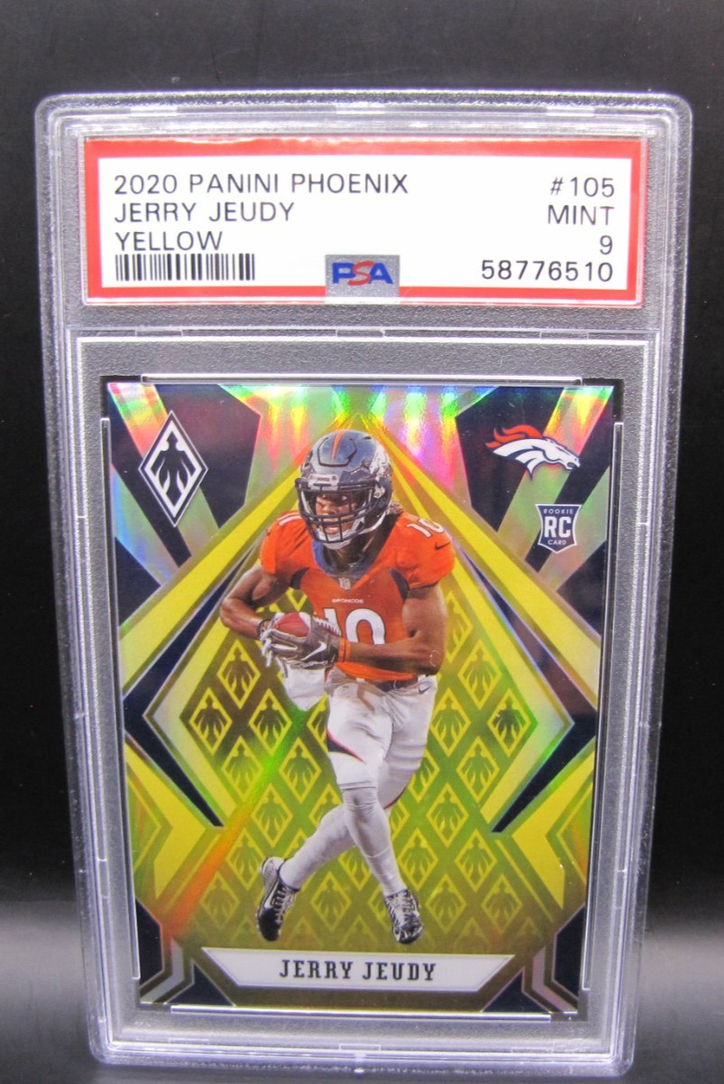 2020 Panini Phoenix Yellow Jerry Jeudy #105 /75 PSA 9
