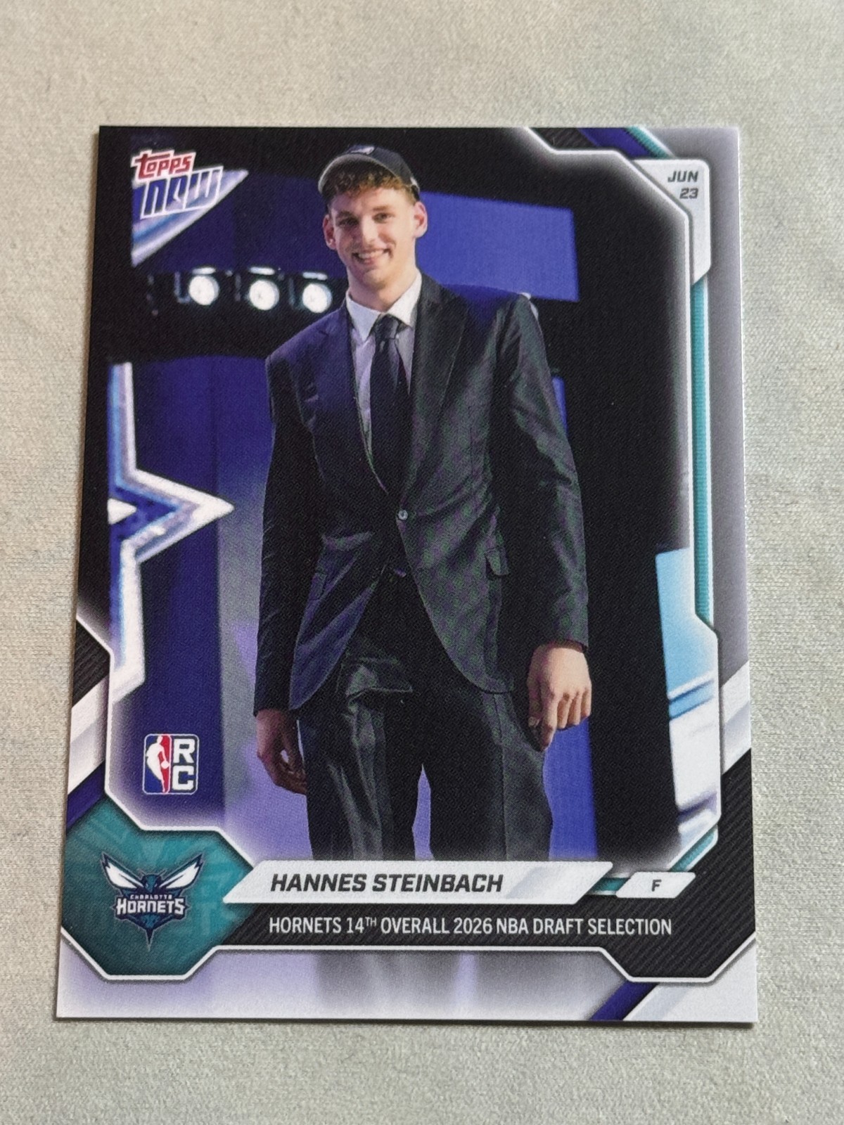 2026-27 Topps Now NBA Draft Hannes Steinbach Rookie RC #HSTE Hornets 2026-27 Topps Now NBA Draft Hannes Steinbach Rookie RC #HSTE Hornets