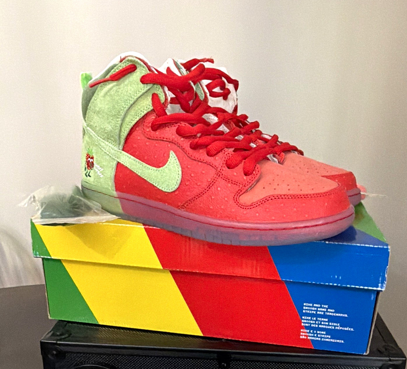 Nike SB Dunk High Pro QS Skate Shoes University Red/Spinach Green US 11 Nike SB Dunk High Pro QS Skate Shoes University Red/Spinach Green US 11