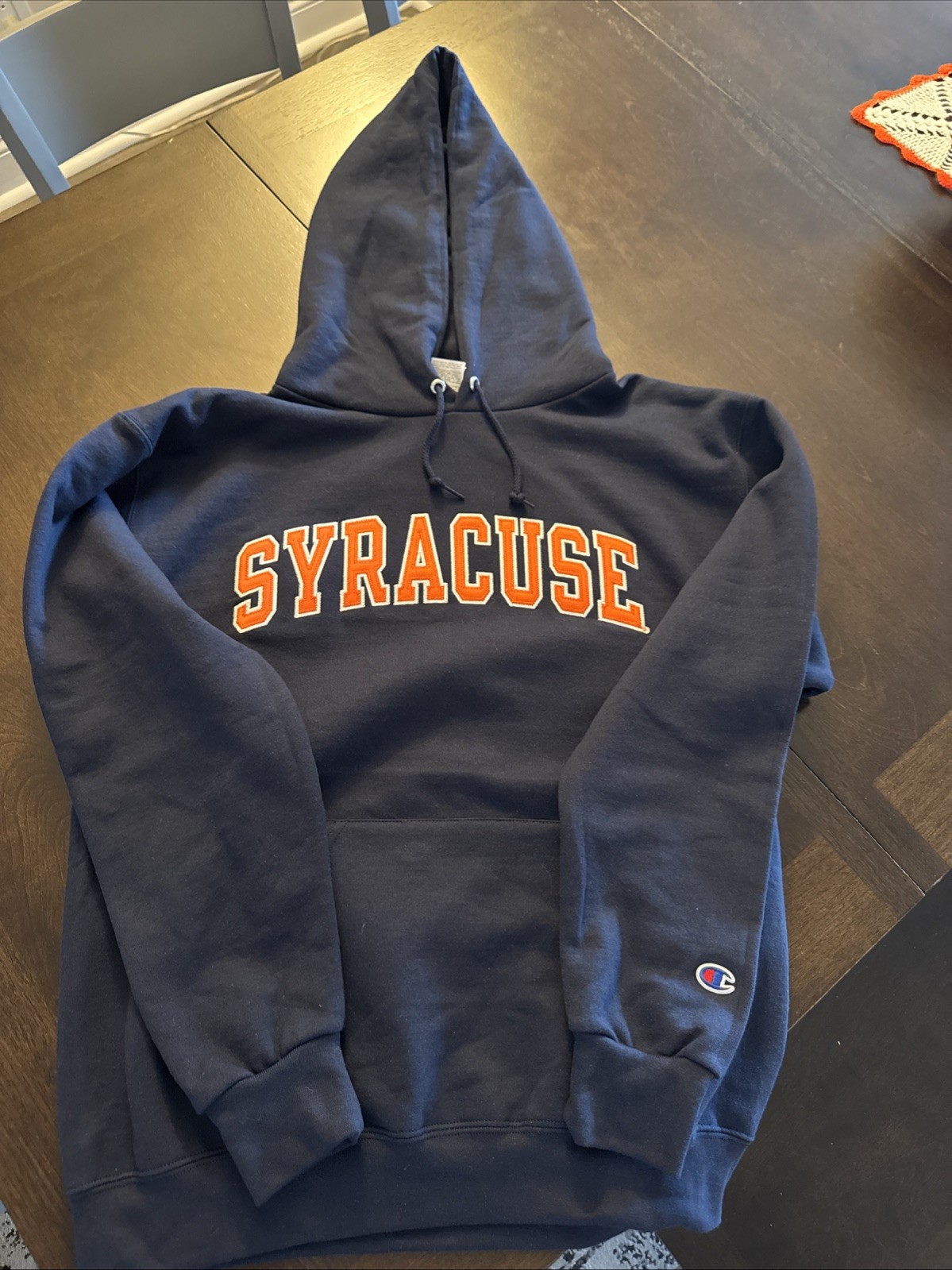 NWT Champion Syracuse Orange Hoodie Sweatshirt Medium Navy  Arch NCAA Unisex