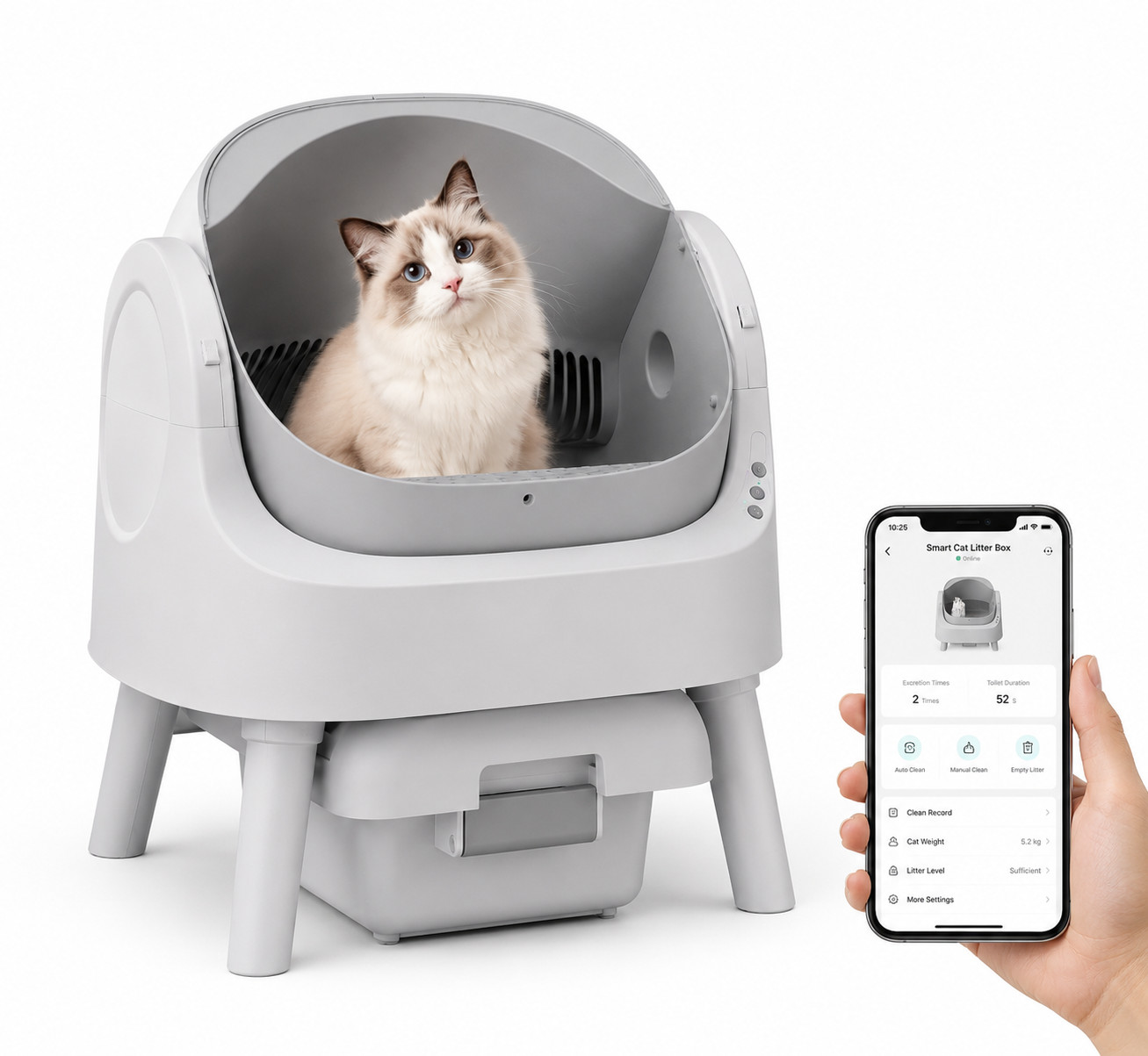 Open-Top Self Cleaning Cat Litter Box with Trash bags and Mat Open-Top Self Cleaning Cat Litter Box with Trash bags and Mat