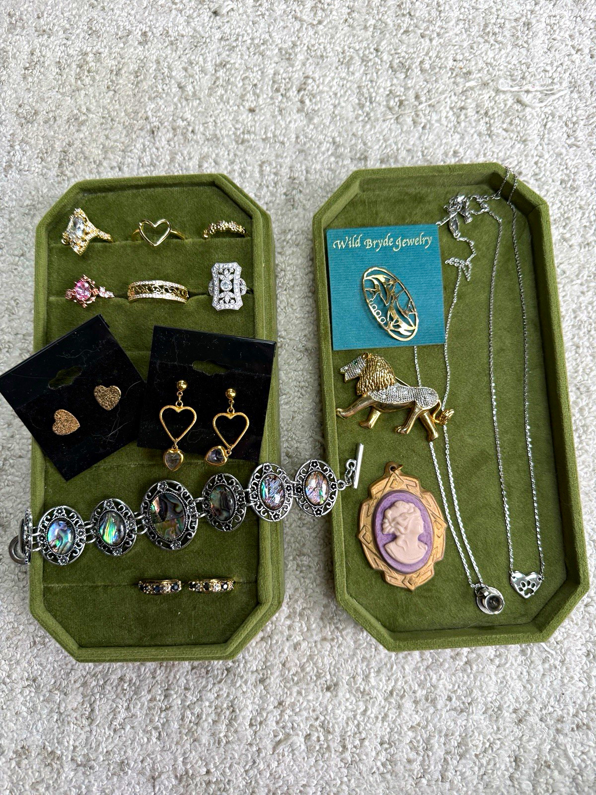 Vtg/Mod Jewelry Lot 15pc Rings Cameo Bracelet Necklaces Some 925 Vtg/Mod Jewelry Lot 15pc Rings Cameo Bracelet Necklaces Some 925
