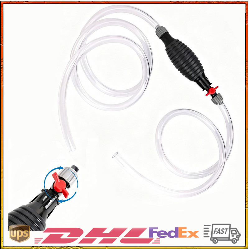9.8Ft Siphon Hose Multifunction Pump Oil Water Fuel Gasoline Transfer Hand Pump