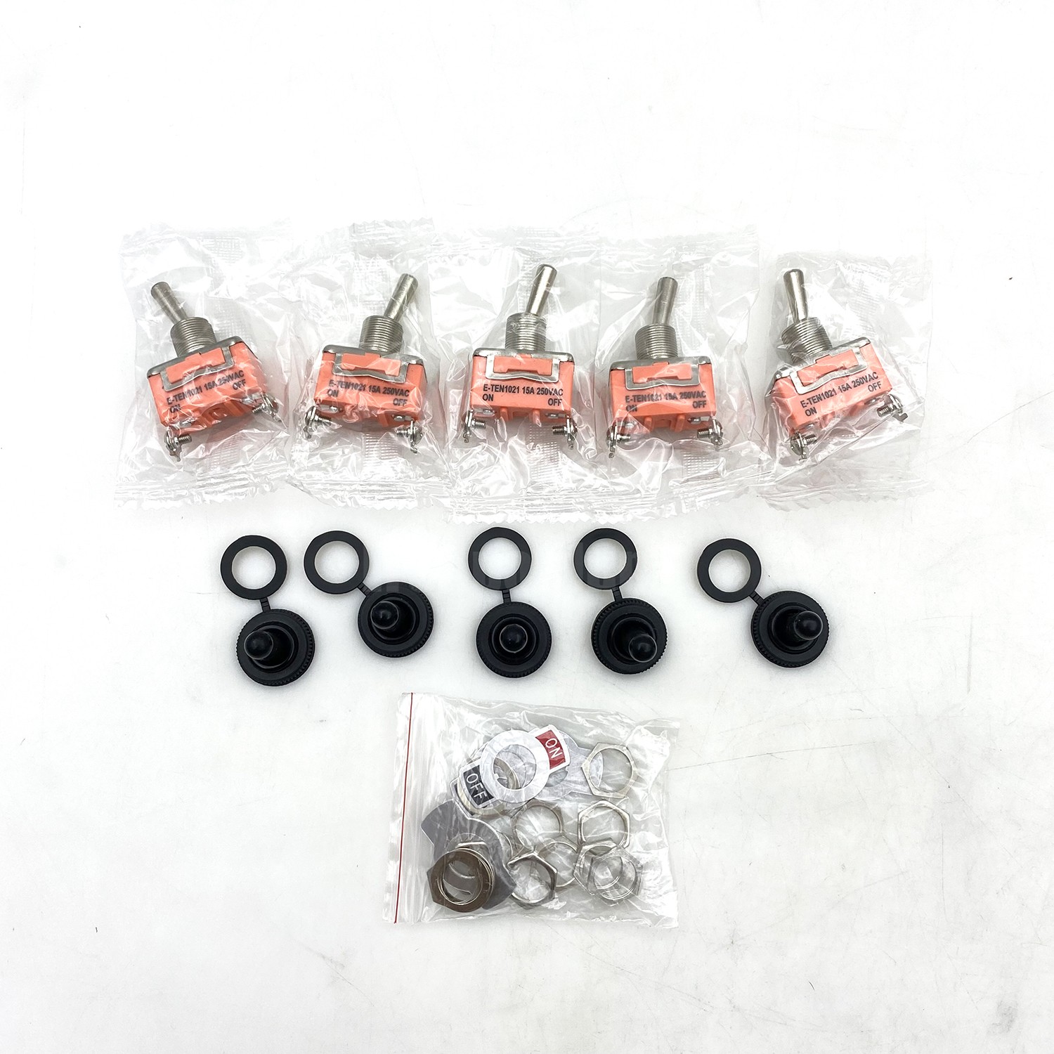 5x 12V SPST Solid Metal Toggle Switch ON/OFF Single Pole for Marine Automotive