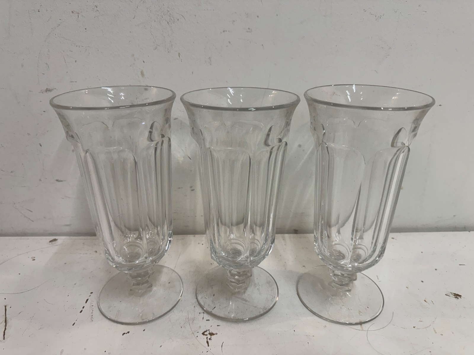 Antique Heisey Clear Narrow Set of 3 Parfait Glasses Antique Heisey Clear Narrow Set of 3 Parfait Glasses