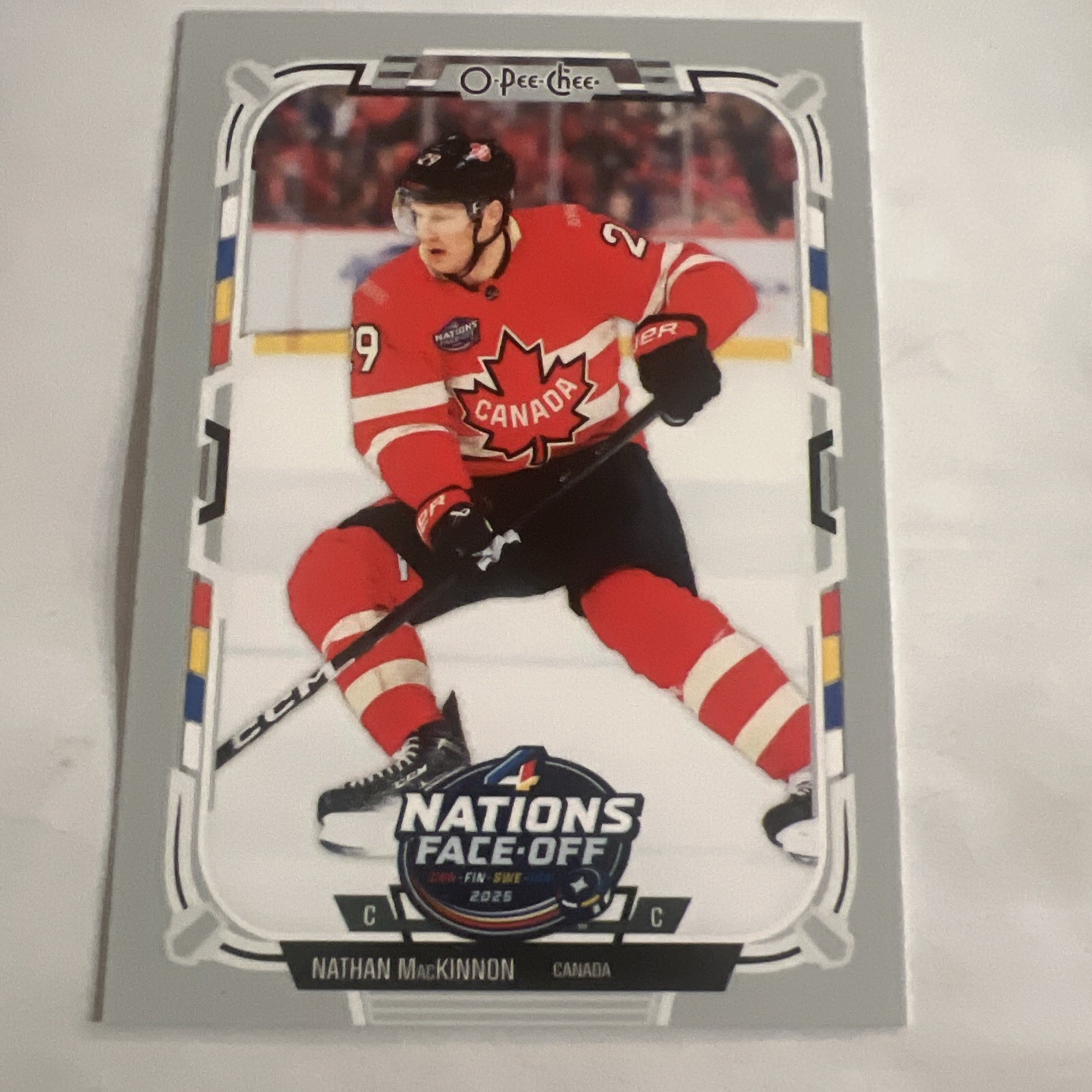 2025-26 O-Pee-Chee #516 Nathan MacKinnon 4 Nations Canada 2025-26 O-Pee-Chee #516 Nathan MacKinnon 4 Nations Canada