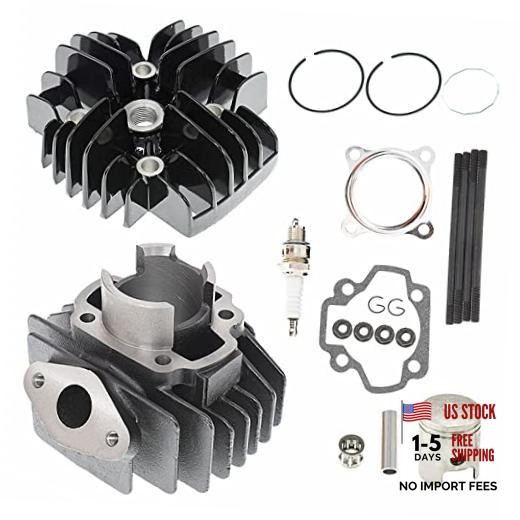 50cc Engine Piston Cylinder Head Top End Kit Replacement for Yamaha PW50 QT50