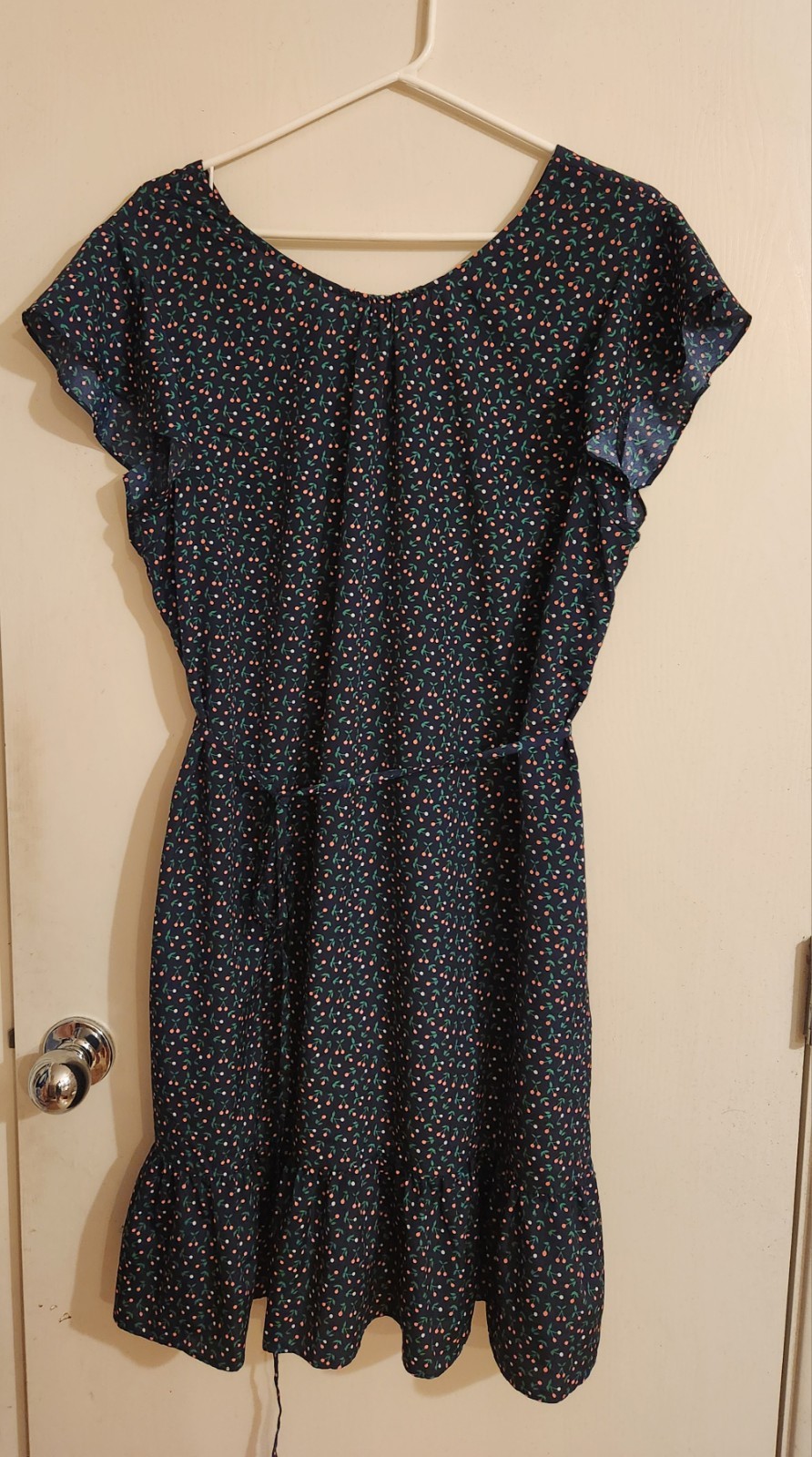 A Navy Blue Cherry Print Cynthia Dress Made by Boden. Womens XL 16-18 A Navy Blue Cherry Print Cynthia Dress Made by Boden. Womens XL 16-18