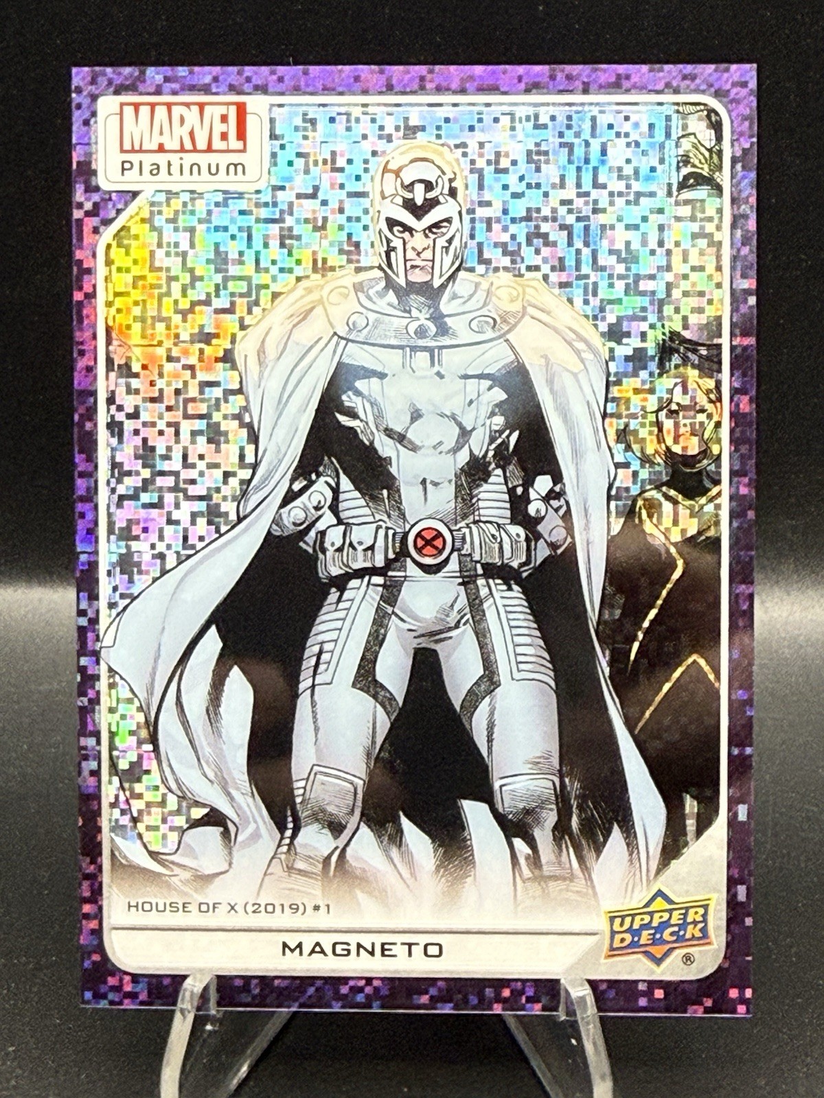 2023 Upper Deck Marvel Platinum High Series Purple Pixels 1/35 Magneto #164 2023 Upper Deck Marvel Platinum High Series Purple Pixels 1/35 Magneto #164