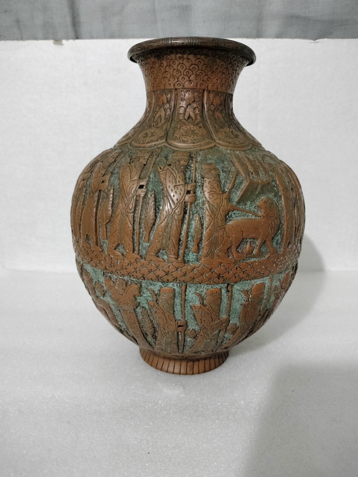 Exquisite 19th Century Persian Copper Vase - Heavy, Finely Detailed, Museum... Exquisite 19th Century Persian Copper Vase - Heavy, Finely Detailed, Museum...