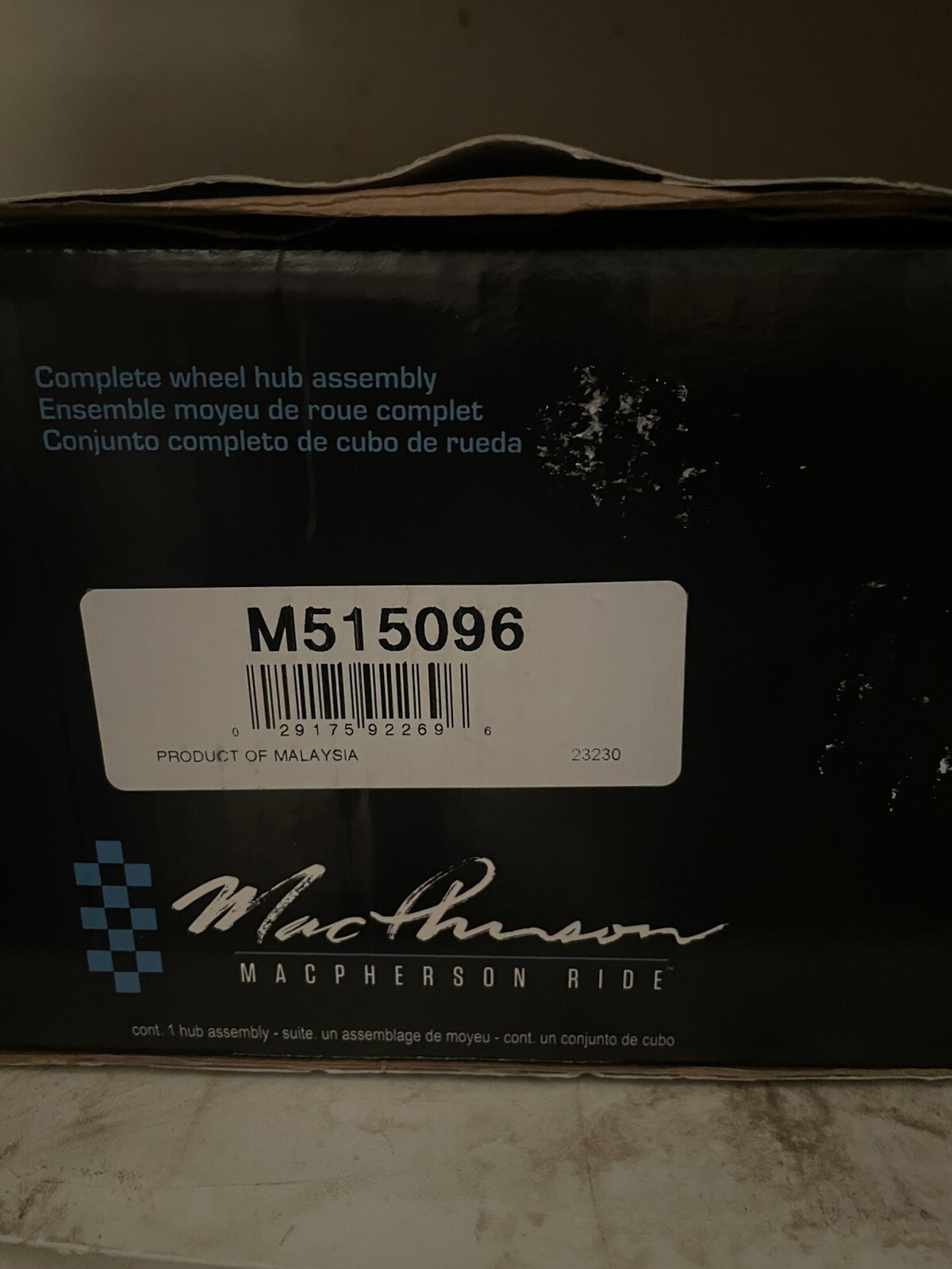 Frt Hub Assy MacPherson Bearing Assemblies M515096 Frt Hub Assy MacPherson Bearing Assemblies M515096