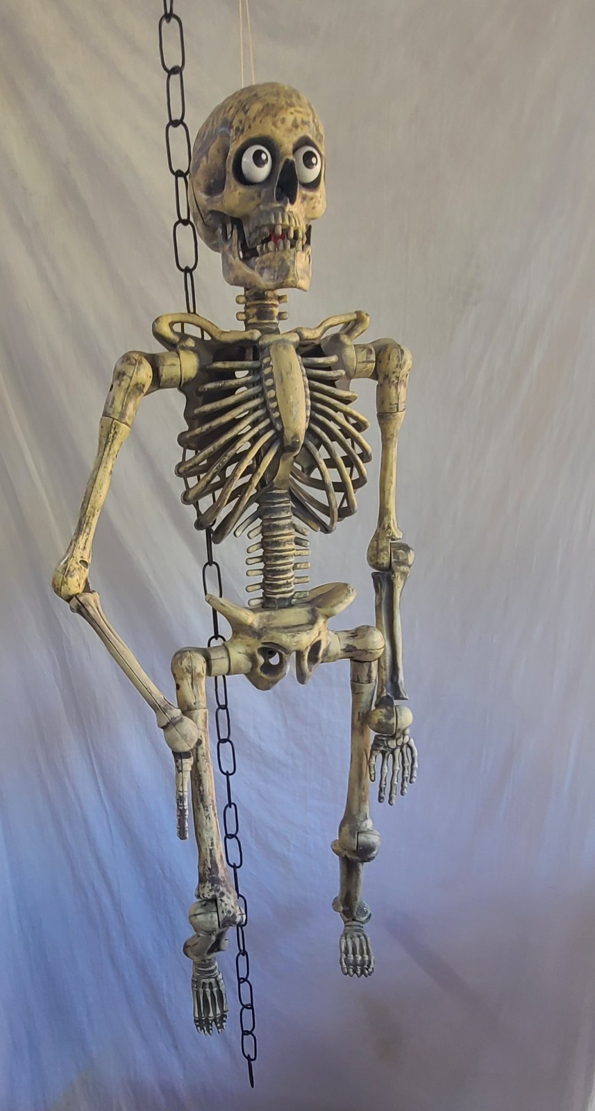 Vintage Gemmy Wisecrack Jack Skeleton Animated Moving Eyes & Jaw, Jokester READ