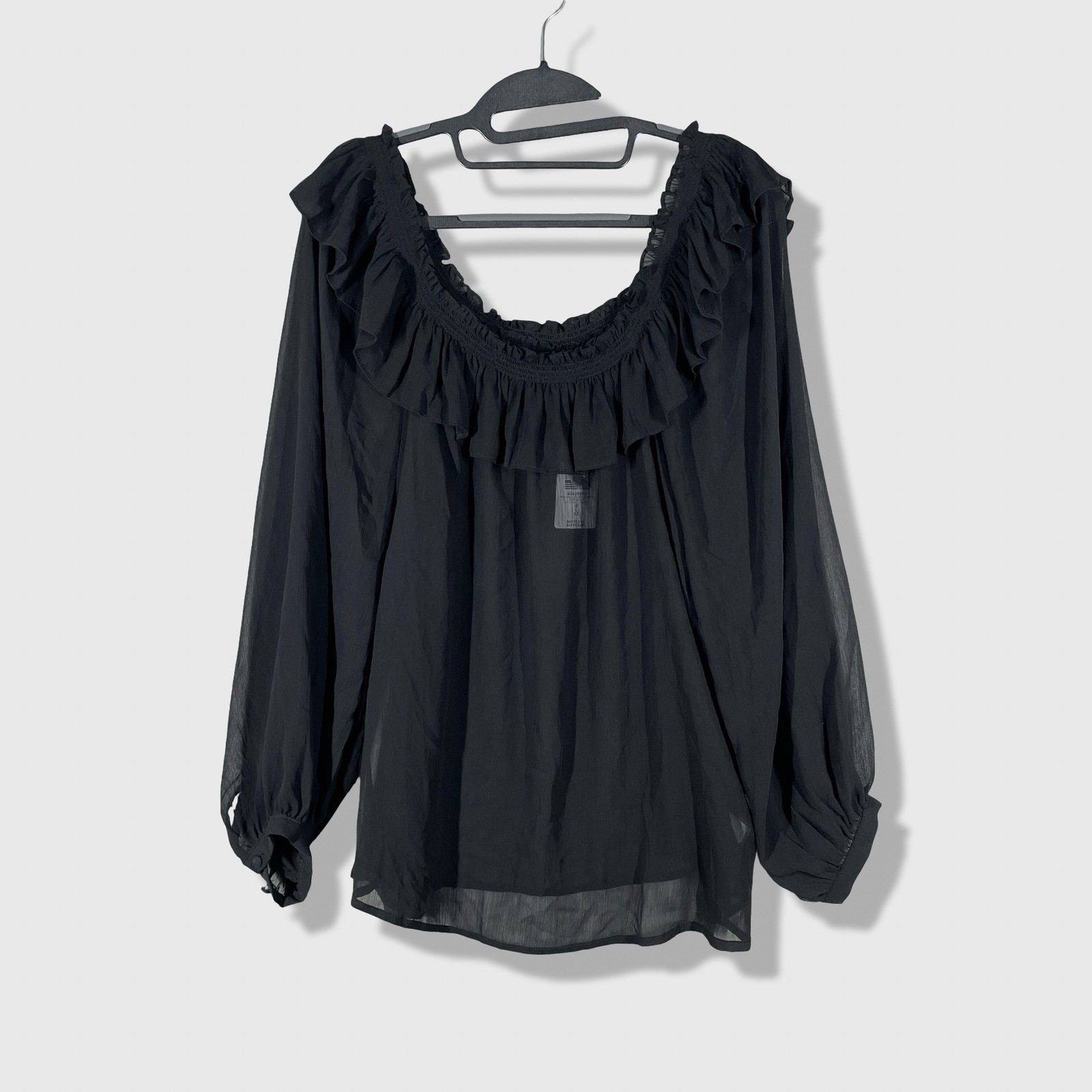 Torrid Ruffle Off Shoulder Top Womens 0X Crinkle Chiffon Boho Goth Whimsigoth