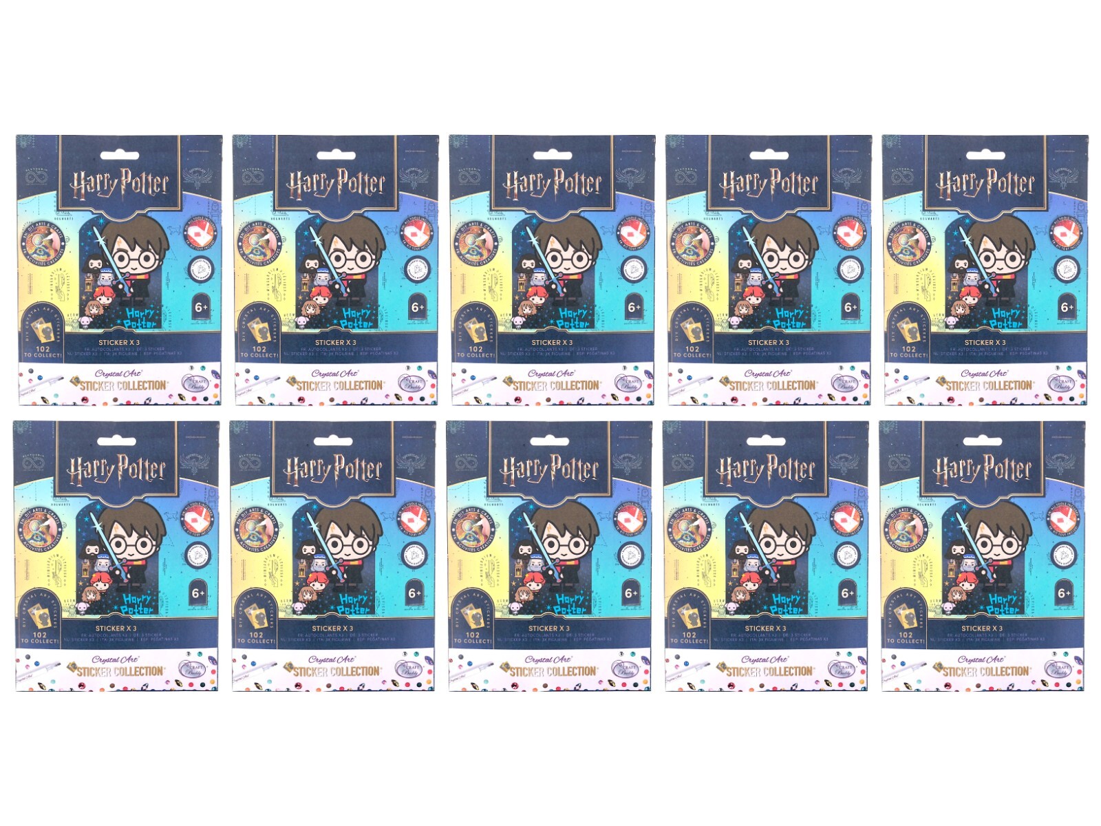 Lot of (10) Craft Buddy Harry Potter Crystal Art Sticker Packs