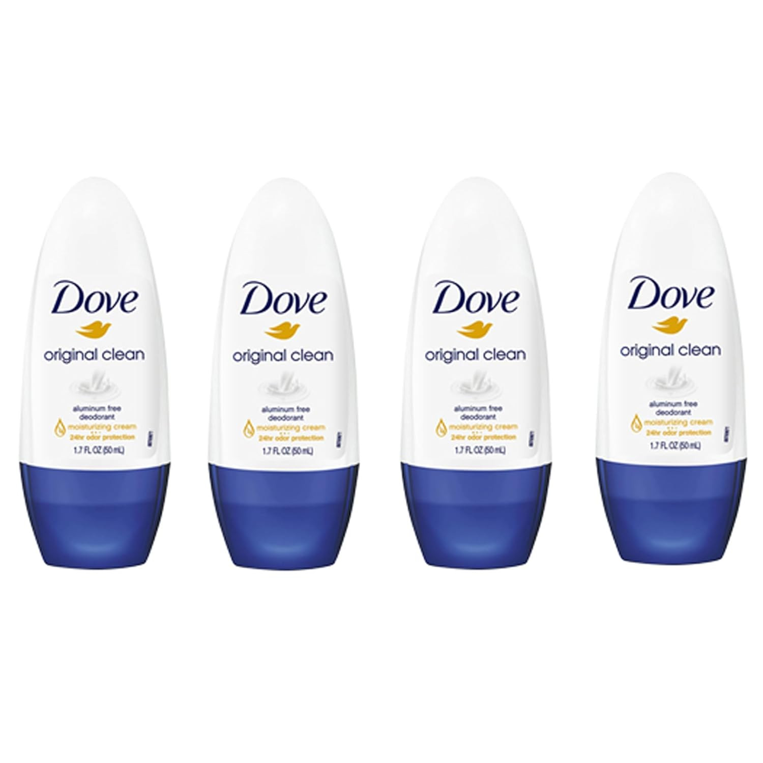 Dove Original Clean Roll on Deodorant, Aluminum Free, All Day Odor Protection, 4 Dove Original Clean Roll on Deodorant, Aluminum Free, All Day Odor Protection, 4