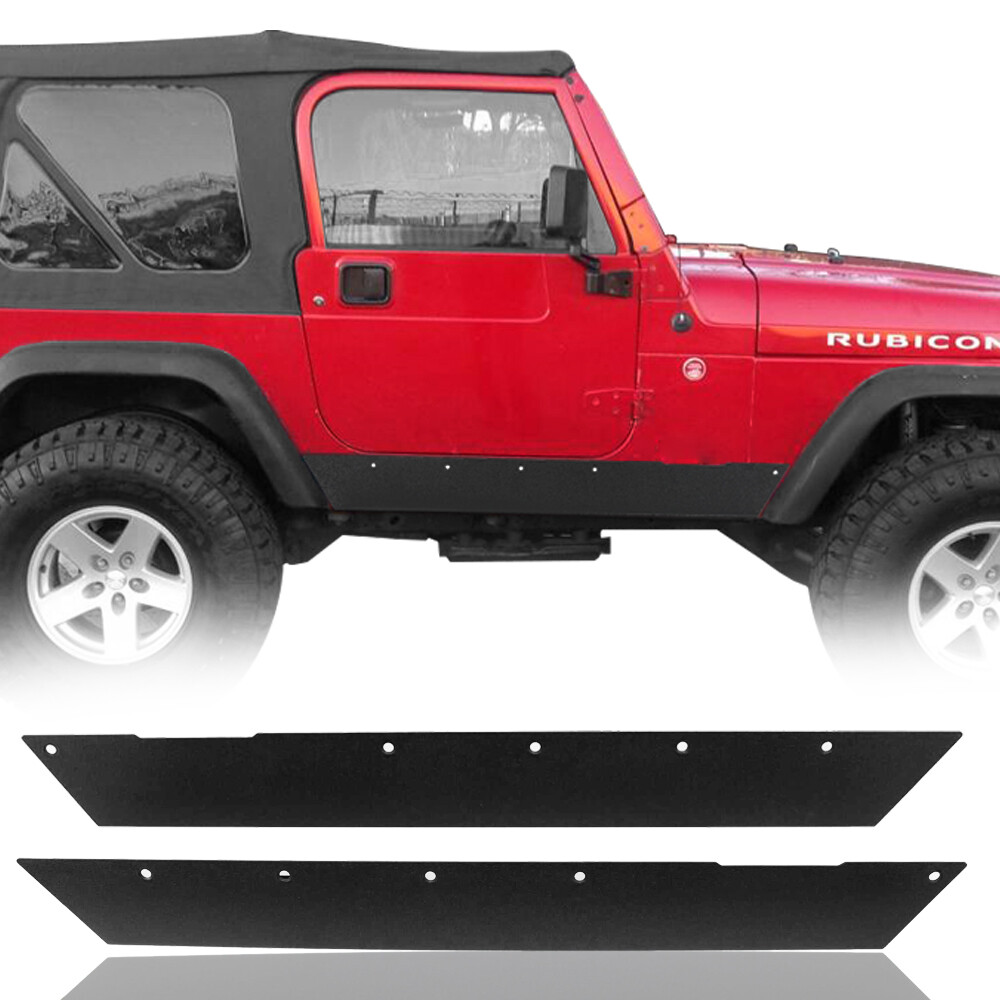 For 1997-2006 Jeep Wrangler TJ Body Side Armor Rocker Panel Protector Cover Trim