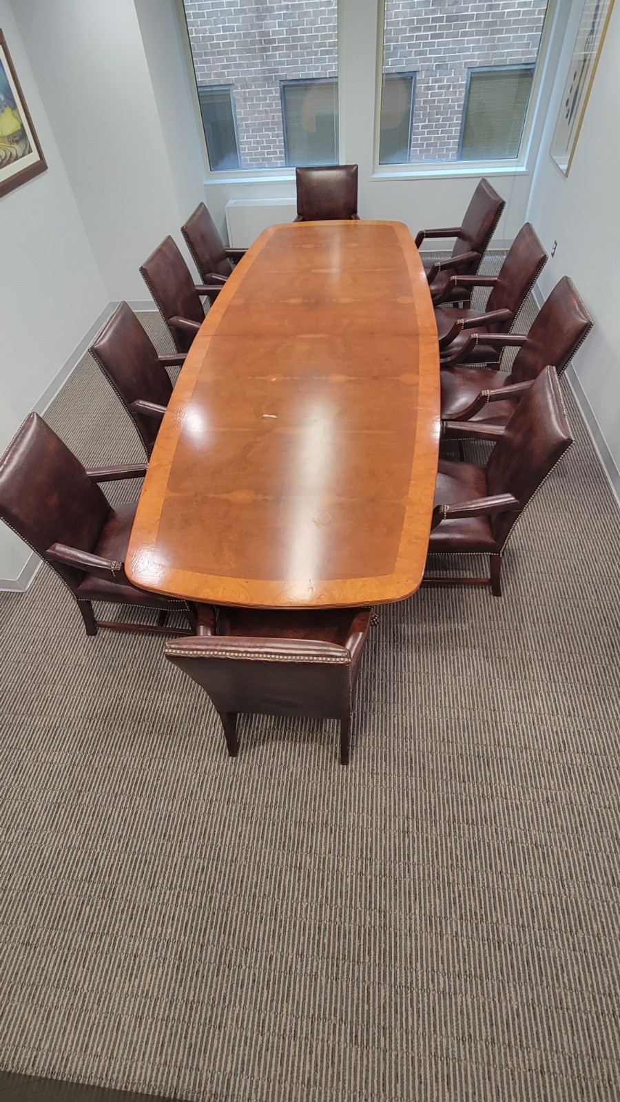 Large Handcrafted Wood Triple-Pedestal Conference Table Large Handcrafted Wood Triple-Pedestal Conference Table