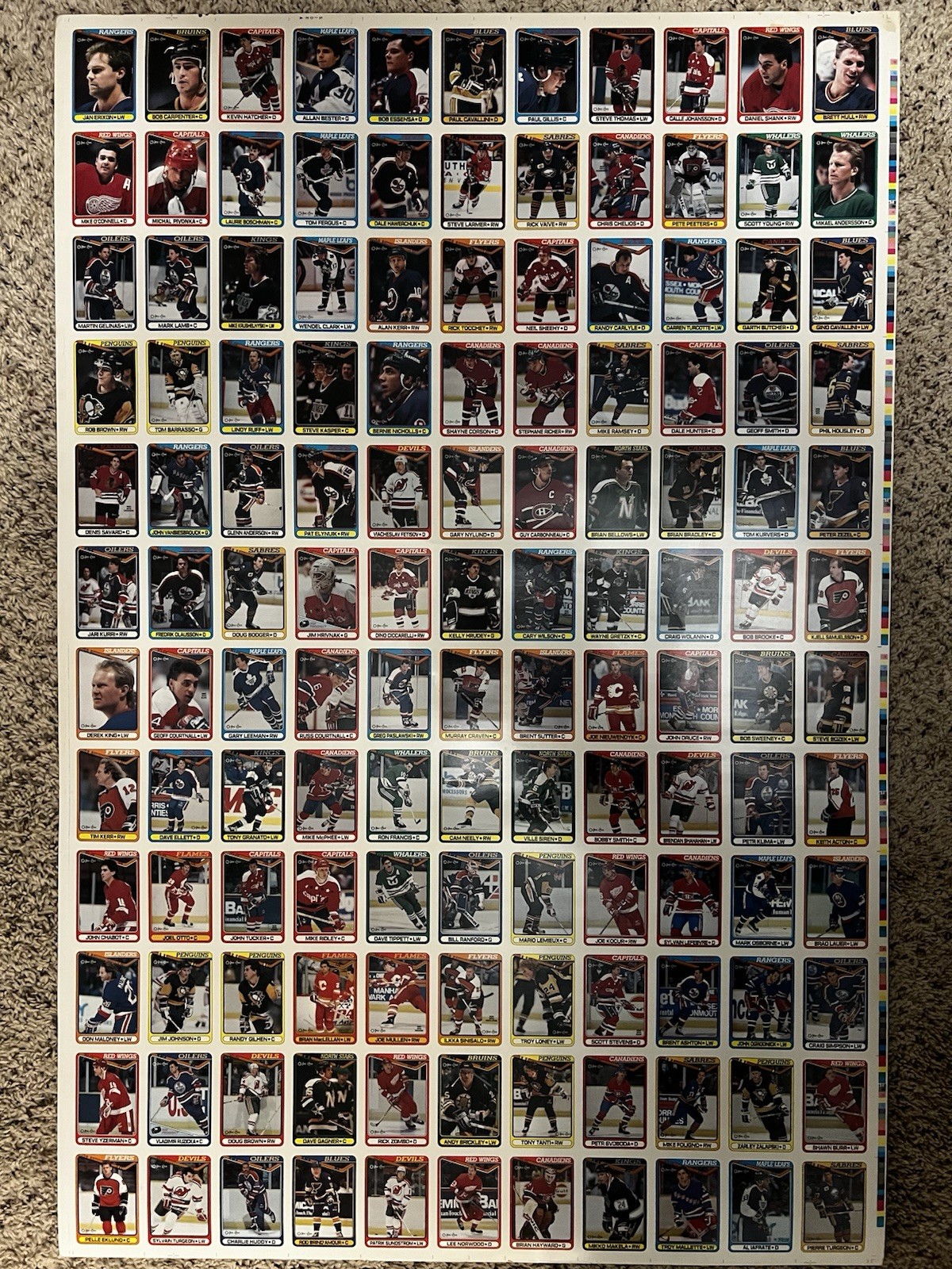 Wayne Gretzky Assist Error Full 1990-91 O-Pee-Chee NHL 4 Complete Uncut Sheets
