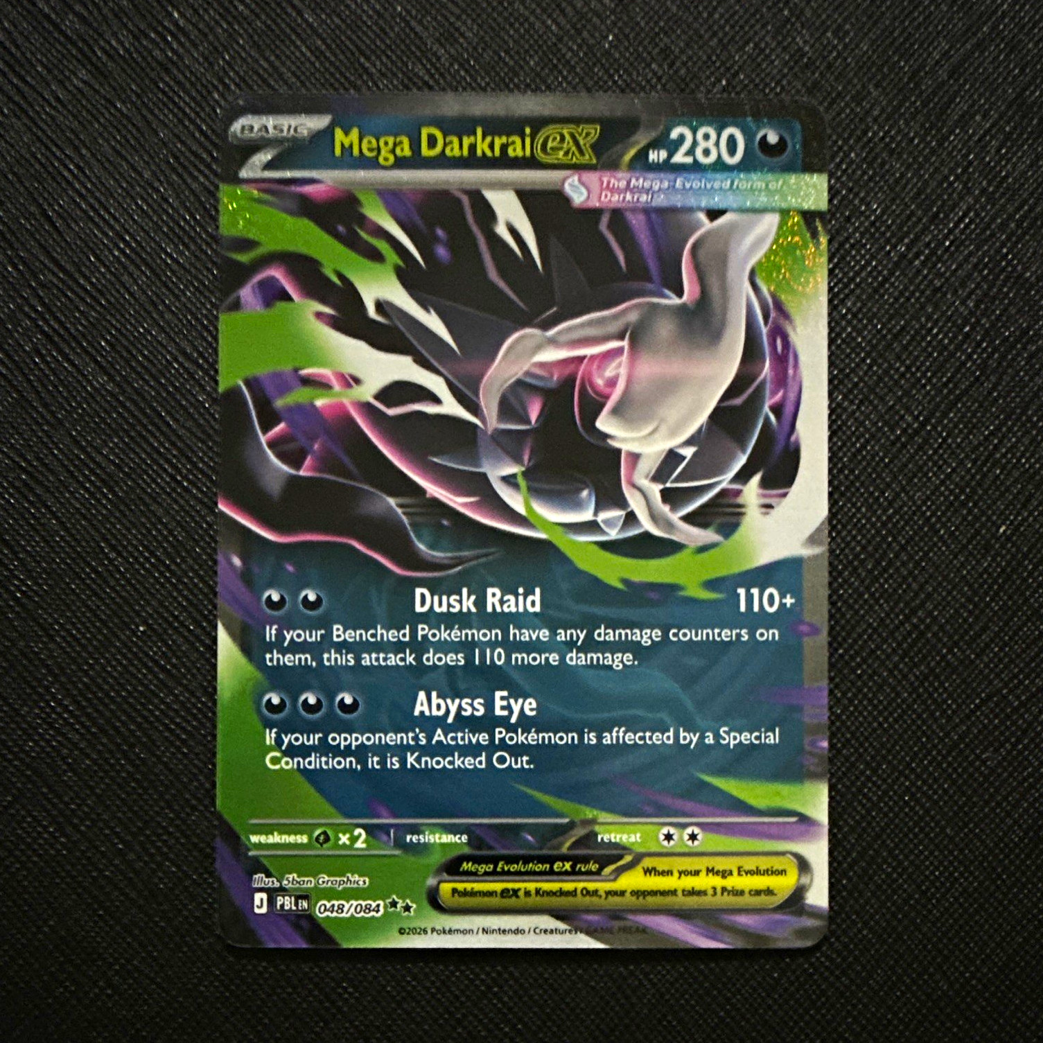 Pokemon TCG Mega Darkrai EX 048/084 PBL Holo Rare Mega 280HP EN Pokemon TCG Mega Darkrai EX 048/084 PBL Holo Rare Mega 280HP EN
