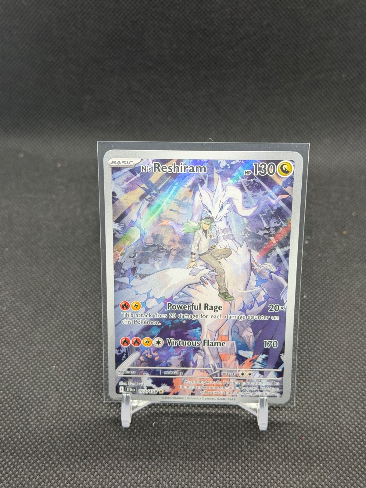 N\'s Reshiram 167/159 Sv09: Journey Together Illustration Rare NM
