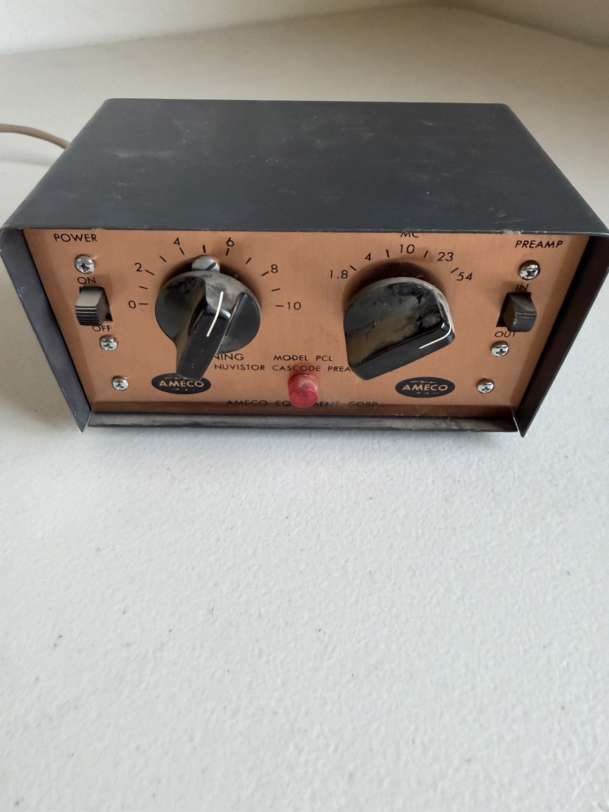 Vintage Ameco PCL Nuvistor Cascode Preamplifier Ham Radio 1.8-54 MHz Untested 