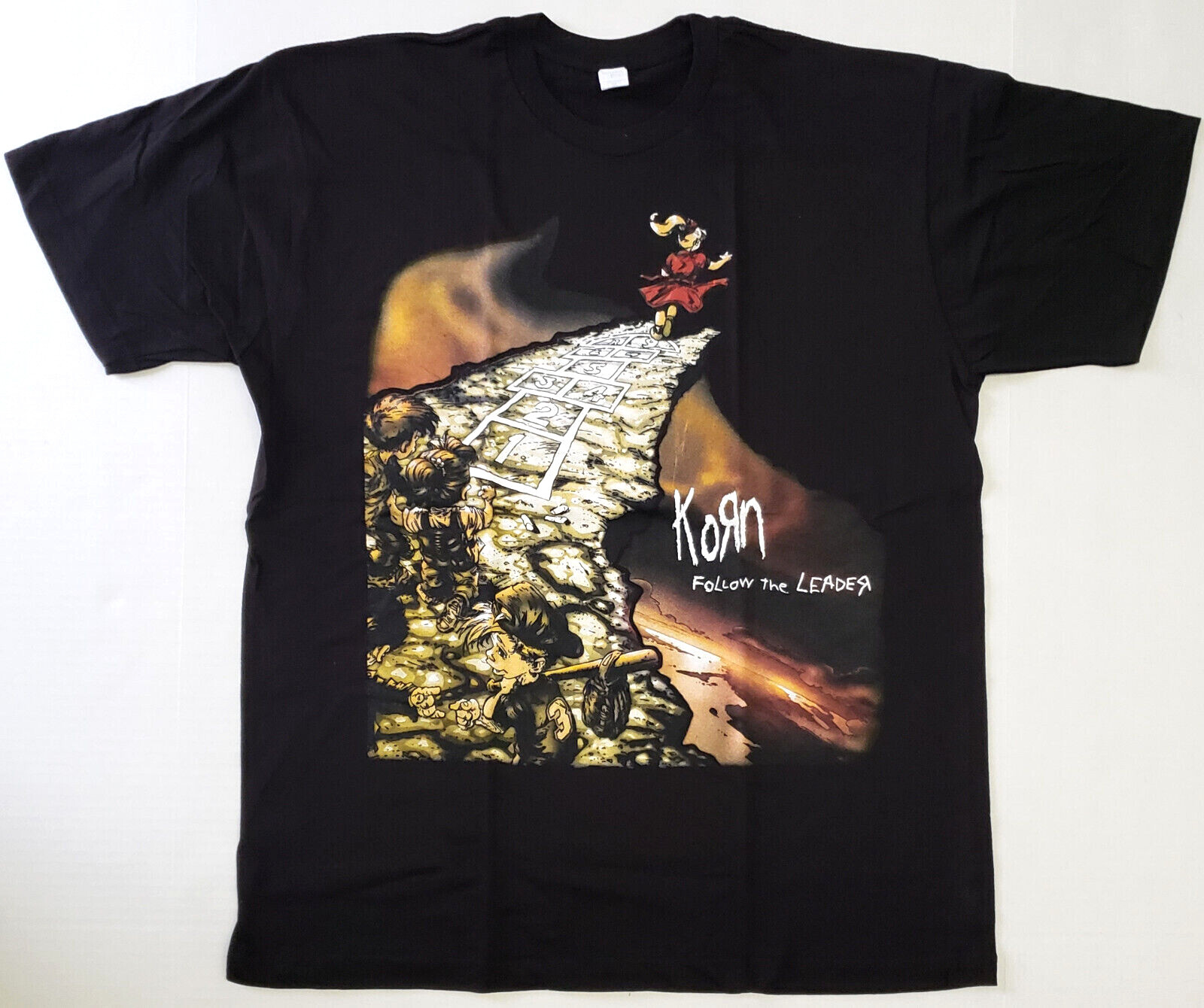 KORN T-shirt FTL Follow The Leader Nu Metal Alternative Rock Men\'s Tee Black New KORN T-shirt FTL Follow The Leader Nu Metal Alternative Rock Men\'s Tee Black New