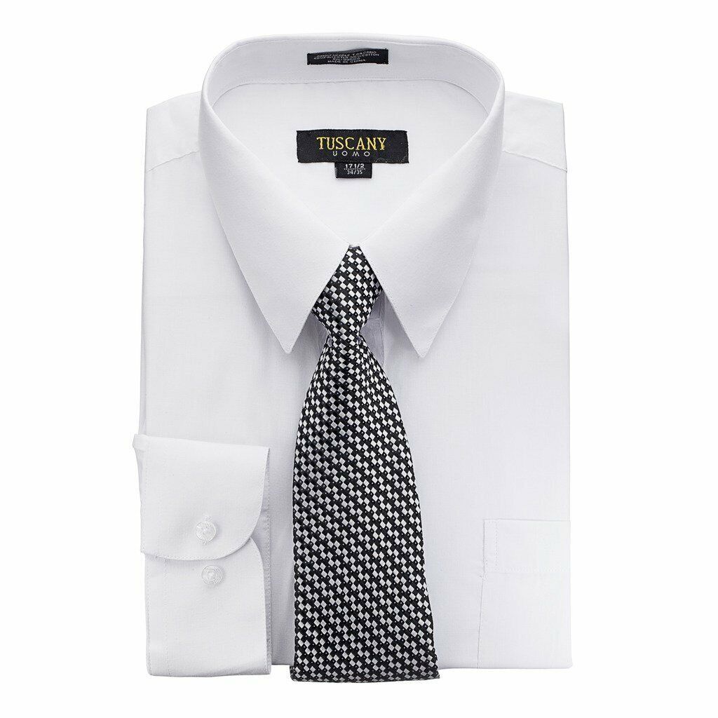 Men's Dress Shirts With Matching (Random design) Tie Set Cotton-Blend Shirt Set