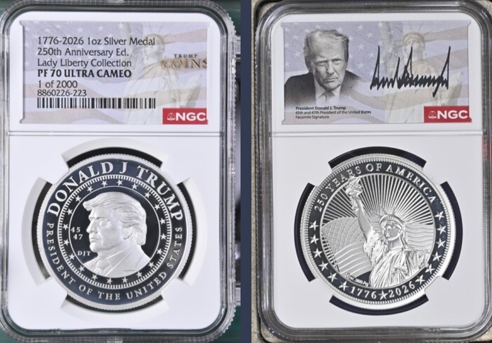 1776-2026 PRESIDENT TRUMP “Lady Liberty” 1 Oz SILVER MEDAL  NGC PF70 - 1 of 2000