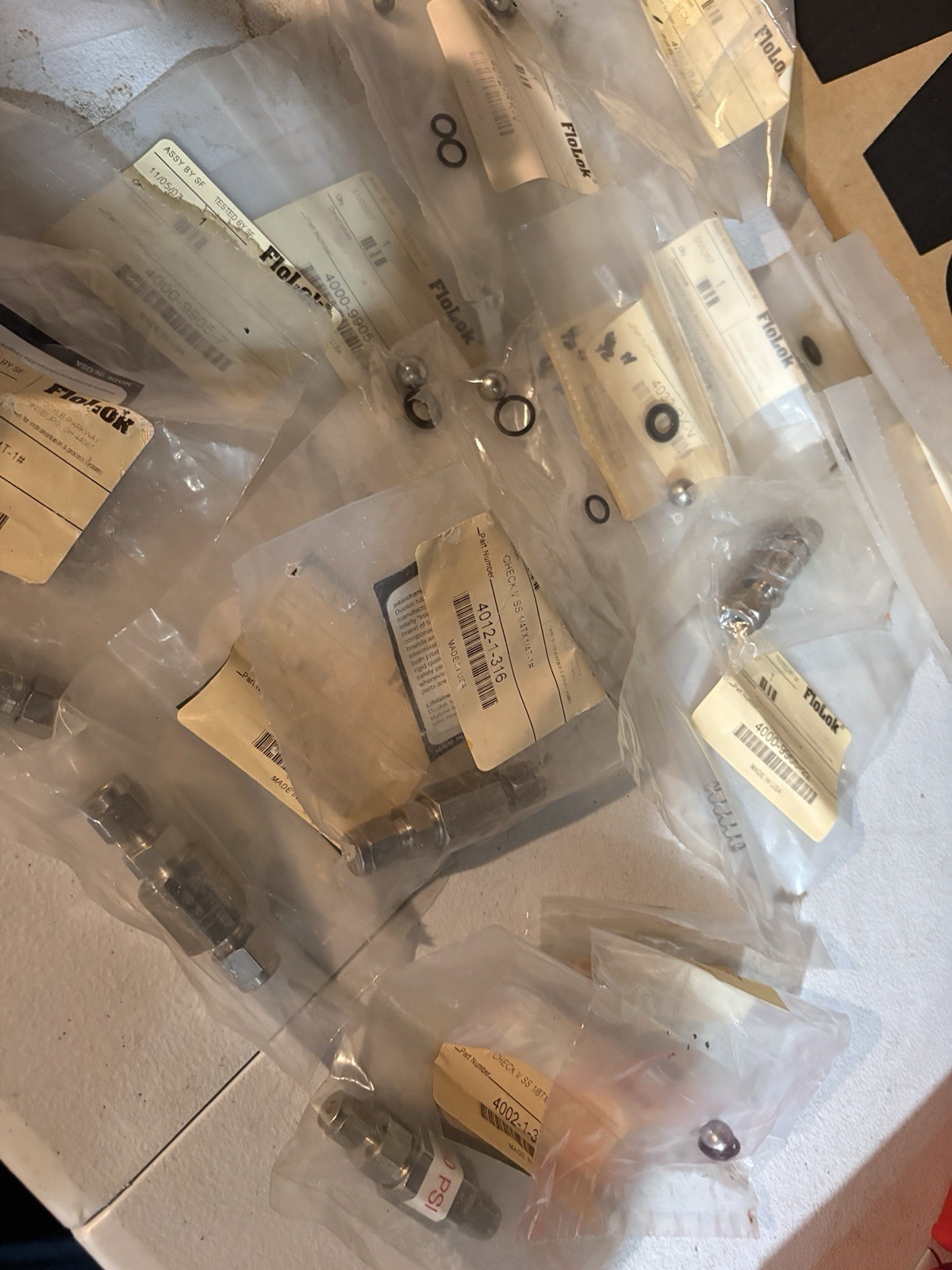Lot of 17 FloLok Swagelok SS Check Valves Fittings Repair Kits NOS 316