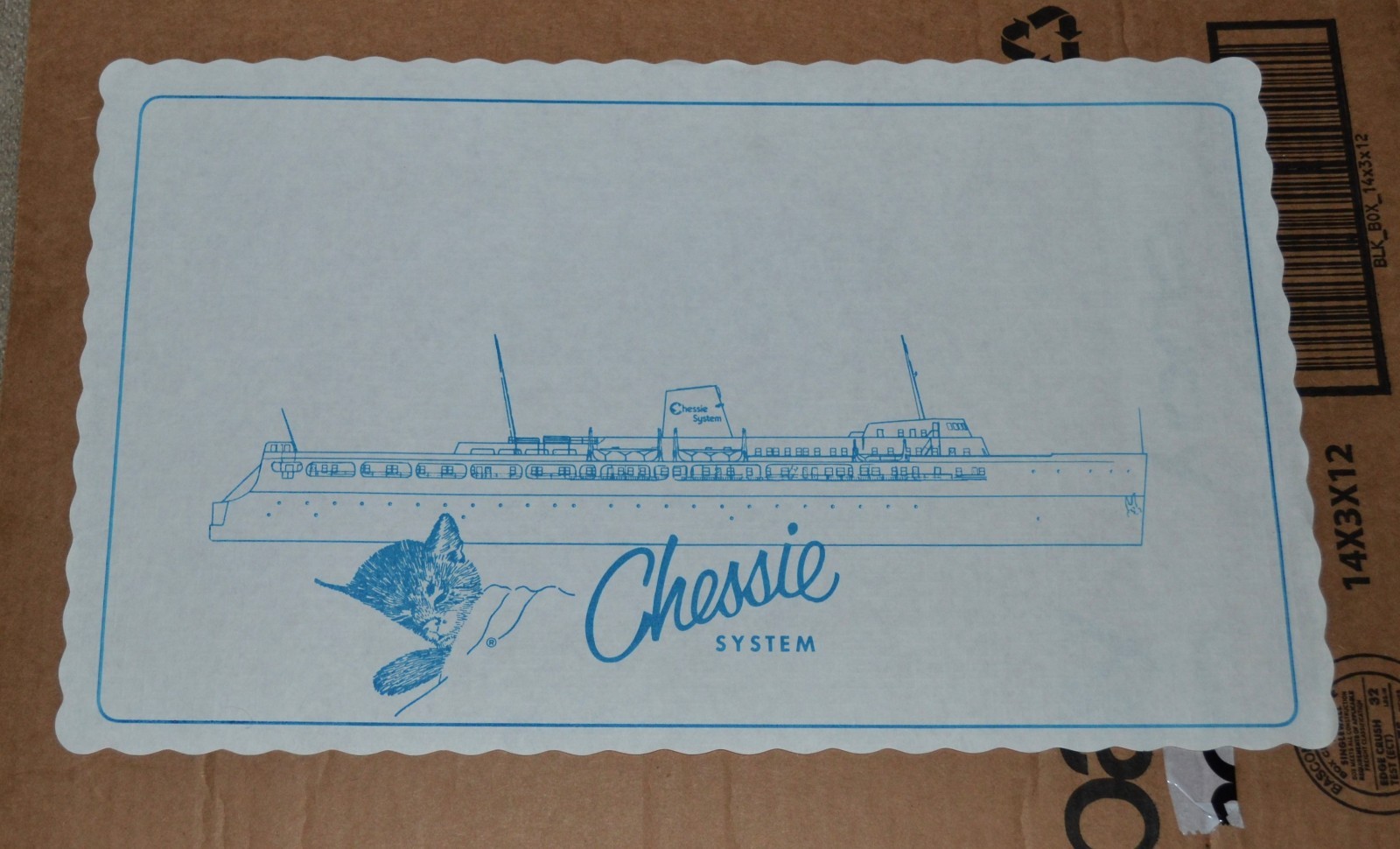 VTG 1970s Chessie System Shipboard Place Mat C&O Ferry Lake Michigan VTG 1970s Chessie System Shipboard Place Mat C&O Ferry Lake Michigan