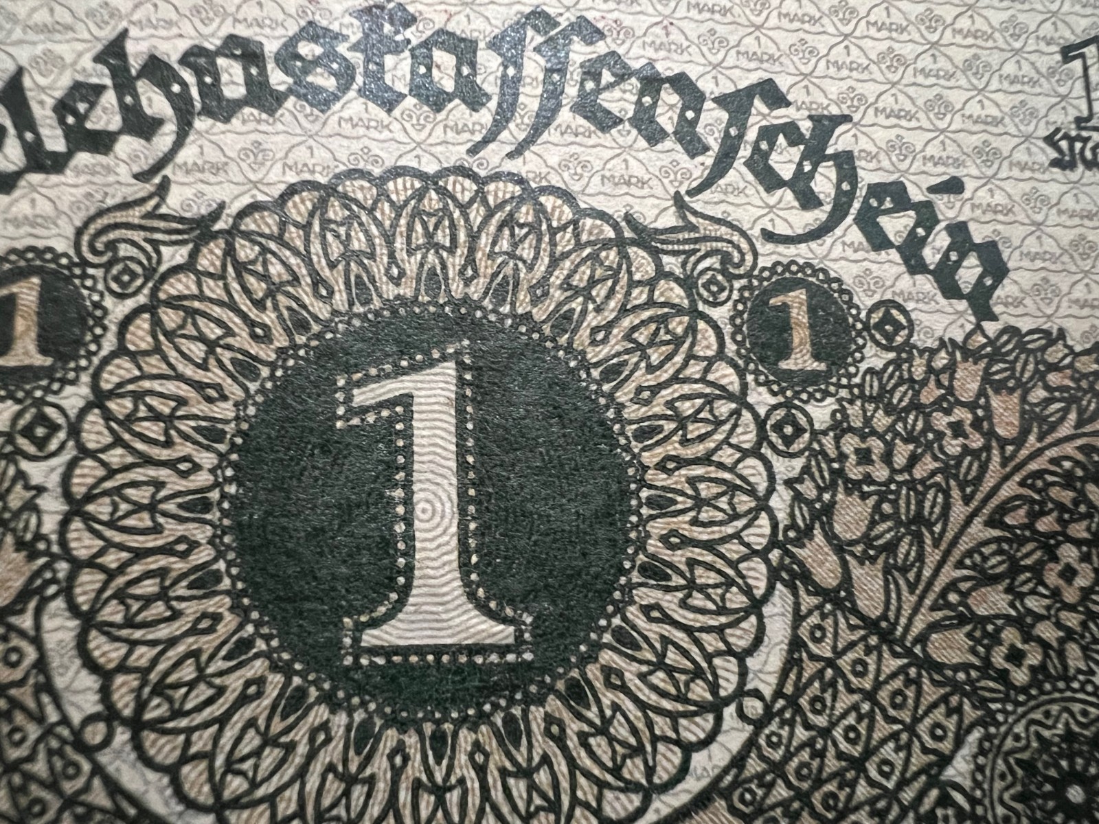1920 Germany 1 Mark Banknote Great War WW1 WWI Antique Artifact Relic Money