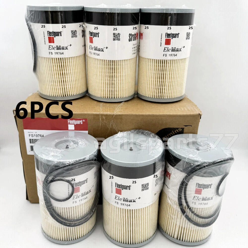 6X FS19764 Fleetguard Fuel Filter with Water Separator Cummins 