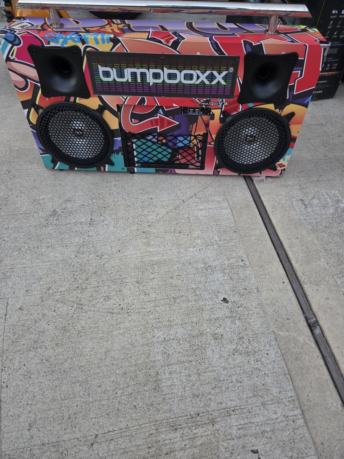 Bumpboxx Freestyle V3s Portable Bluetooth Boombox/ Guitar Amp In Graffiti Bumpboxx Freestyle V3s Portable Bluetooth Boombox/ Guitar Amp In Graffiti