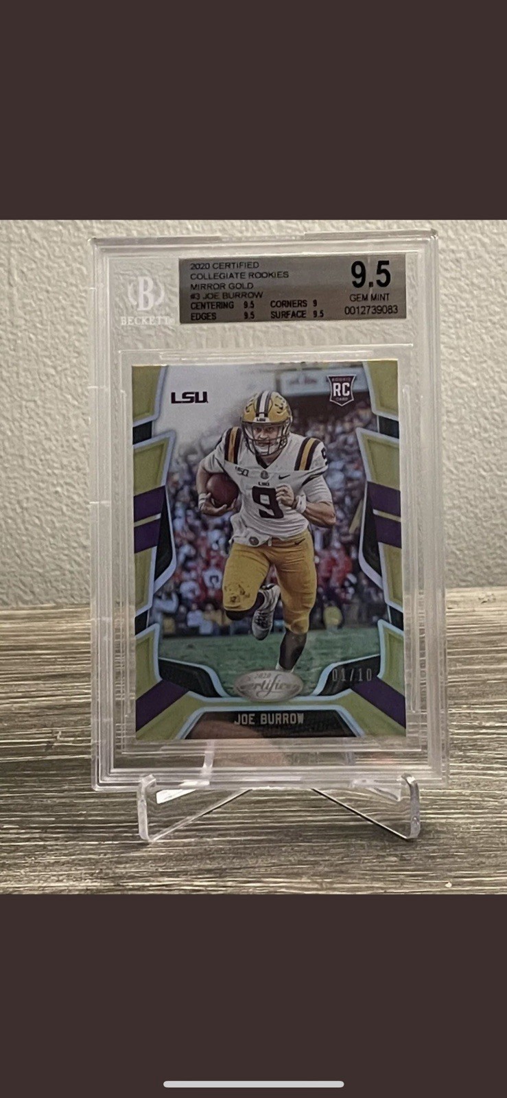 2020 Panini Chronicles Draft Picks Joe Burrow #3 Mirror Gold /10 RC BGS 9.5 2020 Panini Chronicles Draft Picks Joe Burrow #3 Mirror Gold /10 RC BGS 9.5