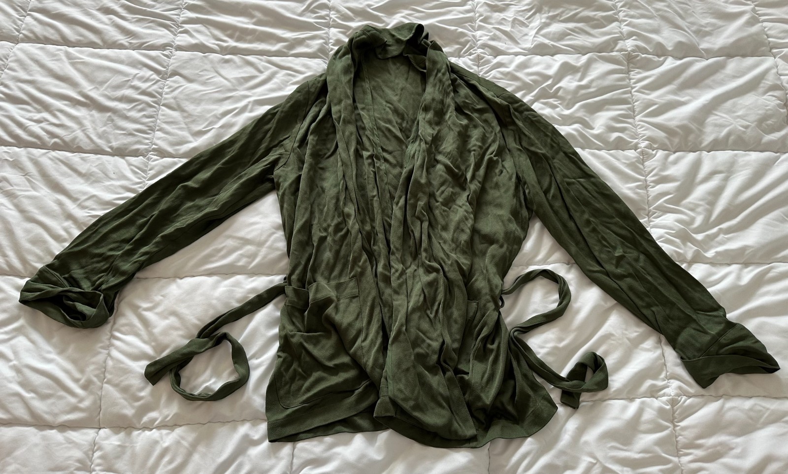 AMERICAN VINTAGE GREEN BELTED CARDIGAN – XS/S – 100% VISCOSE