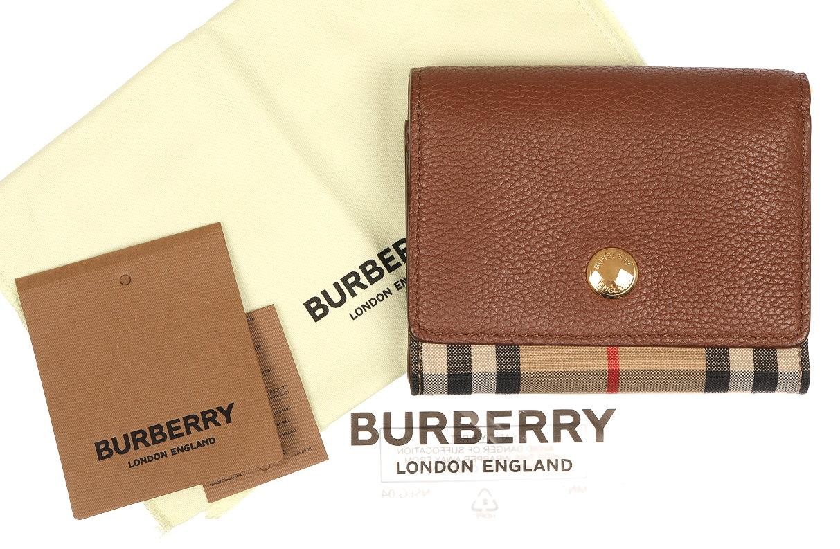 NEW BURBERRY HIPFOLD ARCHIVE BEIGE LEATHER WALLET