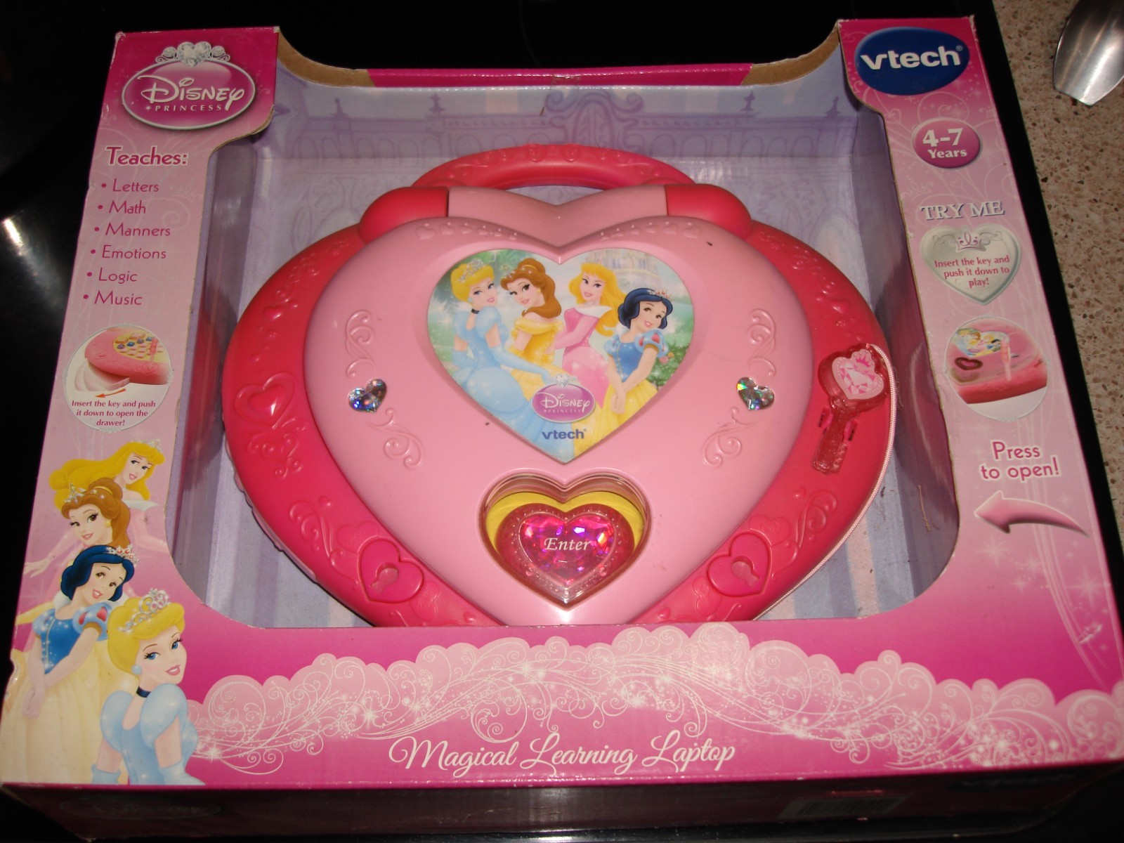 NEW In Box VTech Disney Princess Magical Learning Laptop Ages 4-7 NEW In Box VTech Disney Princess Magical Learning Laptop Ages 4-7