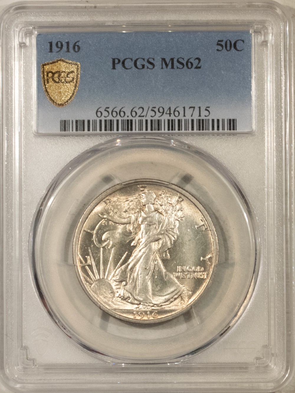 1916 WALKING LIBERTY HALF DOLLAR - PCGS MS-62 FRESH & FLASHY 1916 WALKING LIBERTY HALF DOLLAR - PCGS MS-62 FRESH & FLASHY