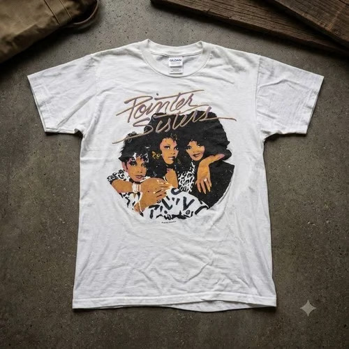 Vintage 80s Pointer Sisters 1985 Concert Tour Band Tee Tshirt Screen Stars VTG