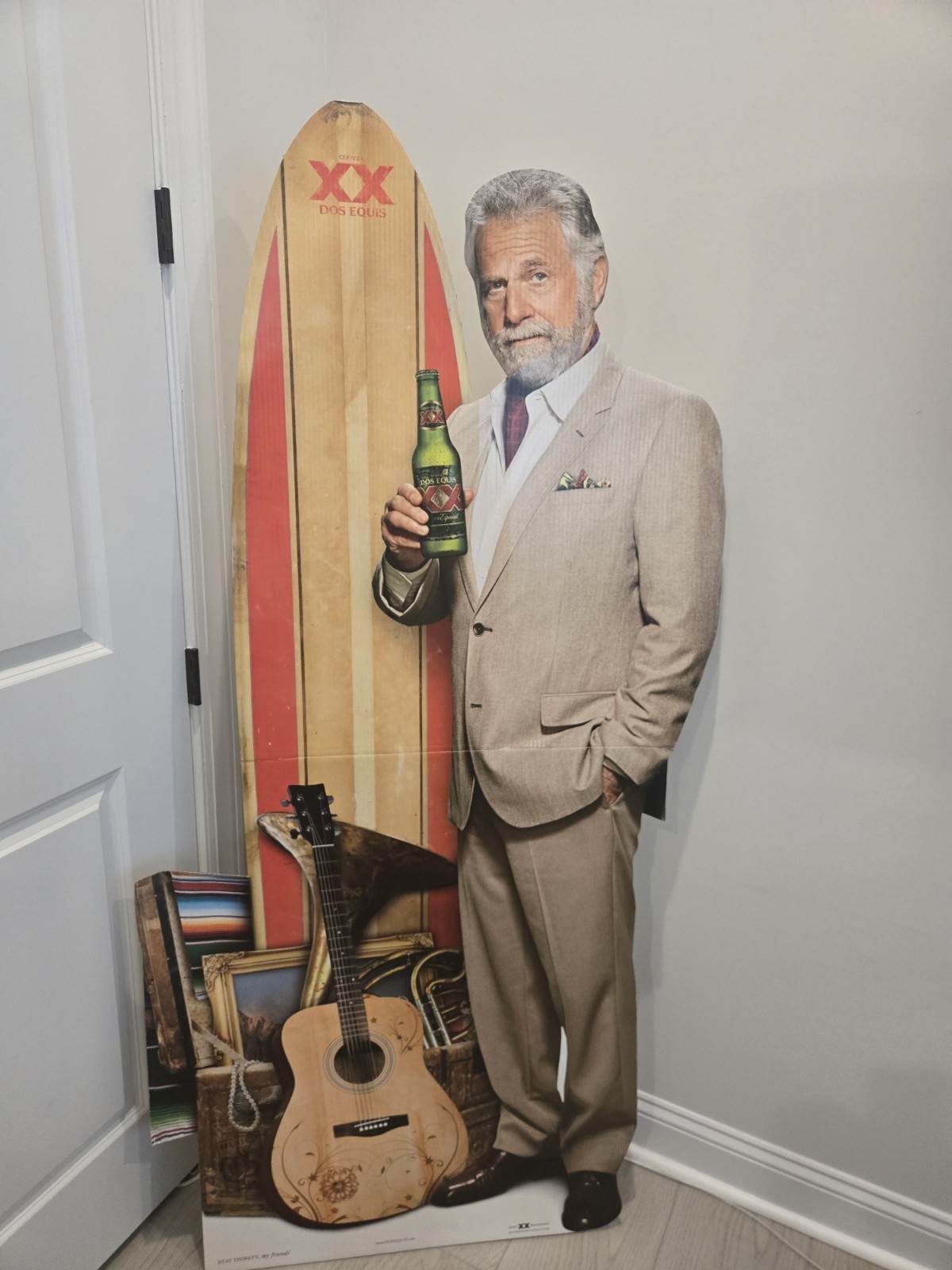 Most Interesting Man In The World Dos Equis Standee W/ Surfboard Rare 2016 Most Interesting Man In The World Dos Equis Standee W/ Surfboard Rare 2016