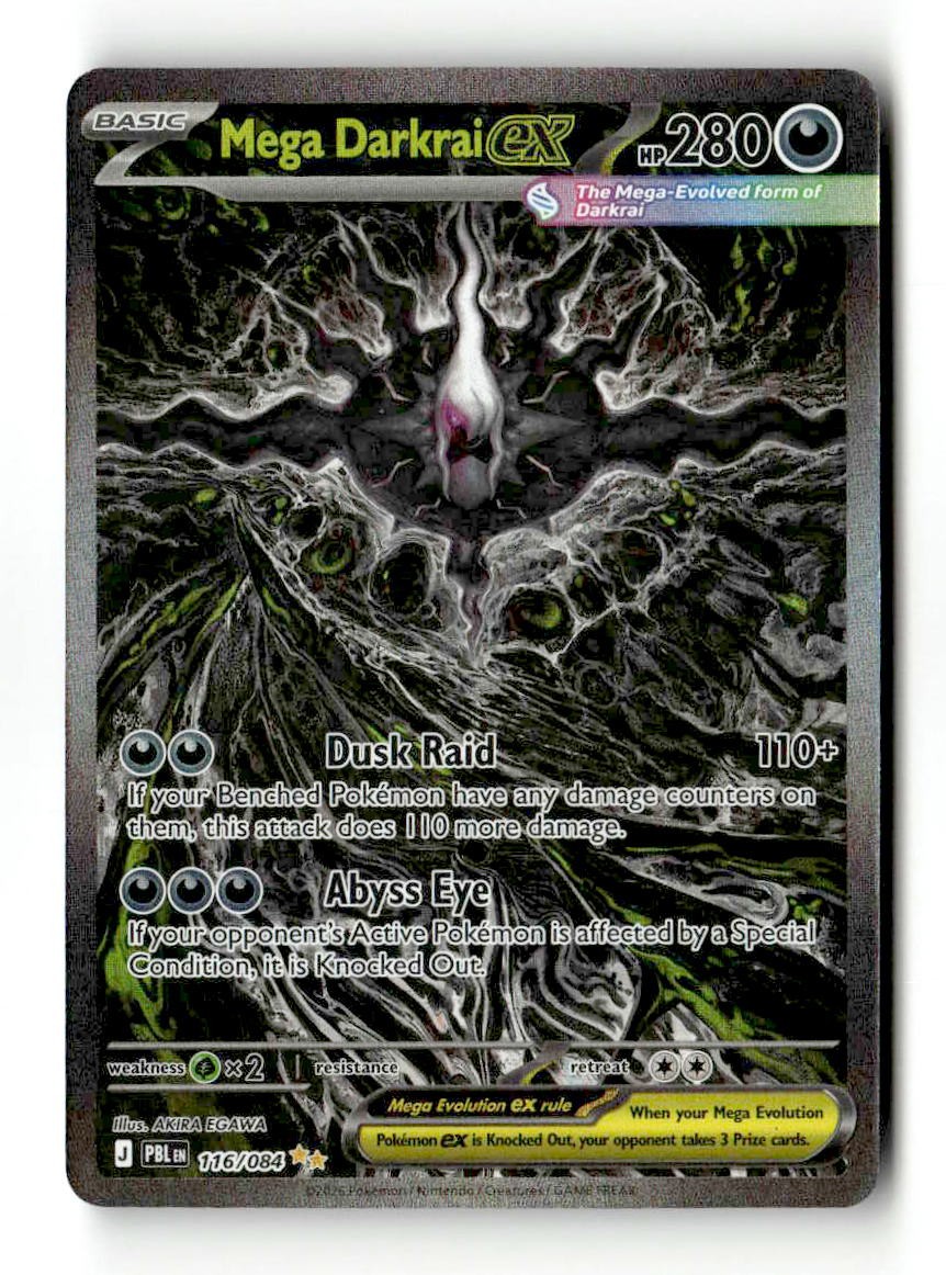 Mega Darkrai ex 116/084 Pitch Black Holo Special Illustration Rare NM Mega Darkrai ex 116/084 Pitch Black Holo Special Illustration Rare NM